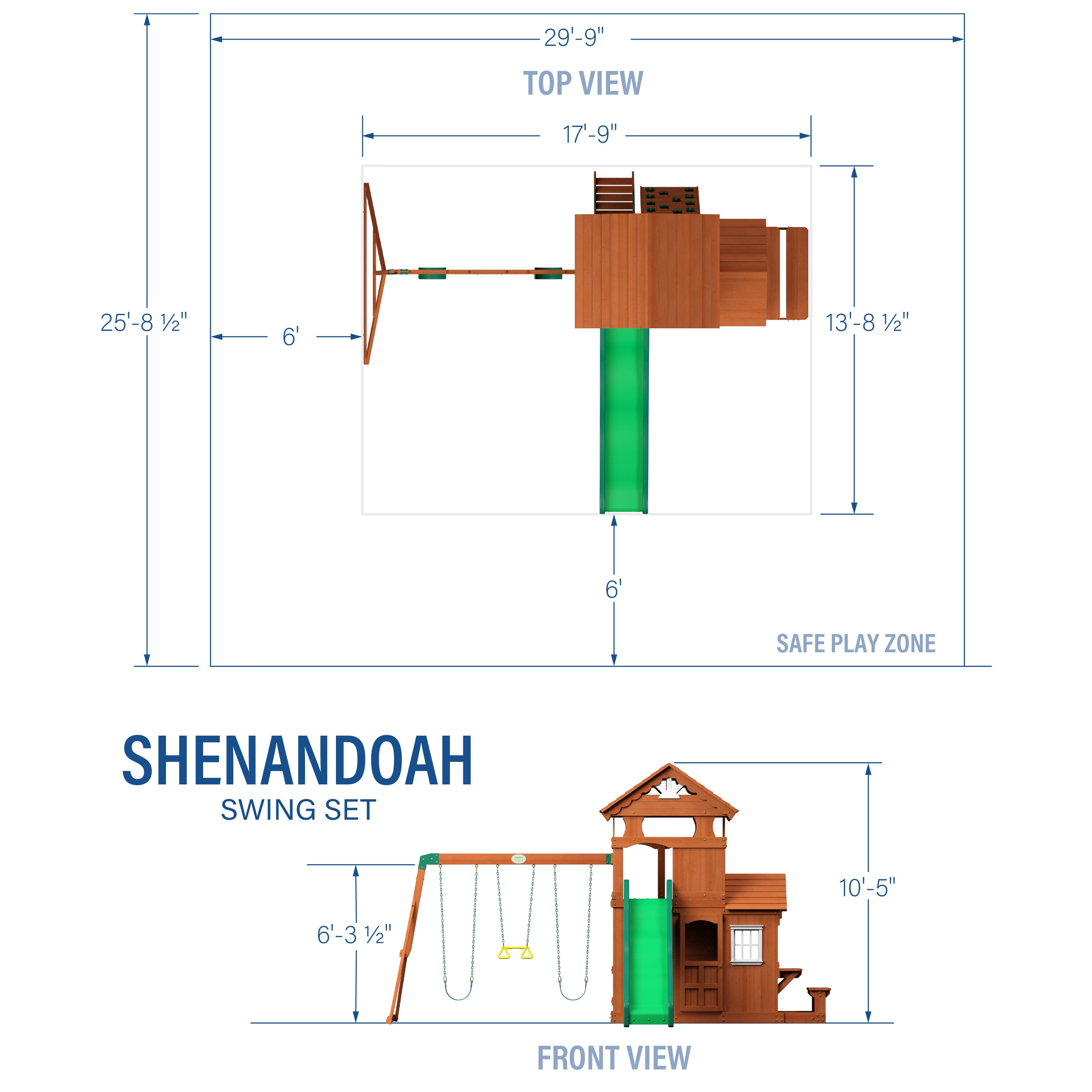 Shenandoah wooden hot sale swing set