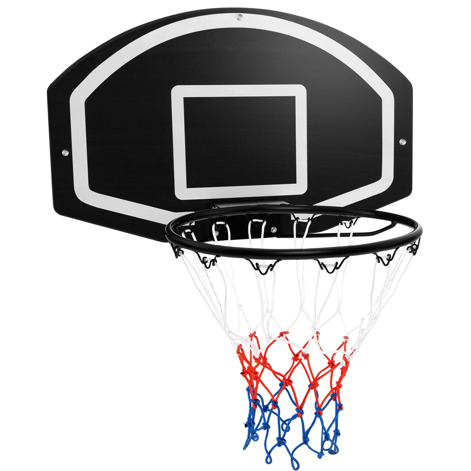 Slickblue Indoor Outdoor Wall-Mounted Basketball Hoop with 28.5-In Backboard – Black and White