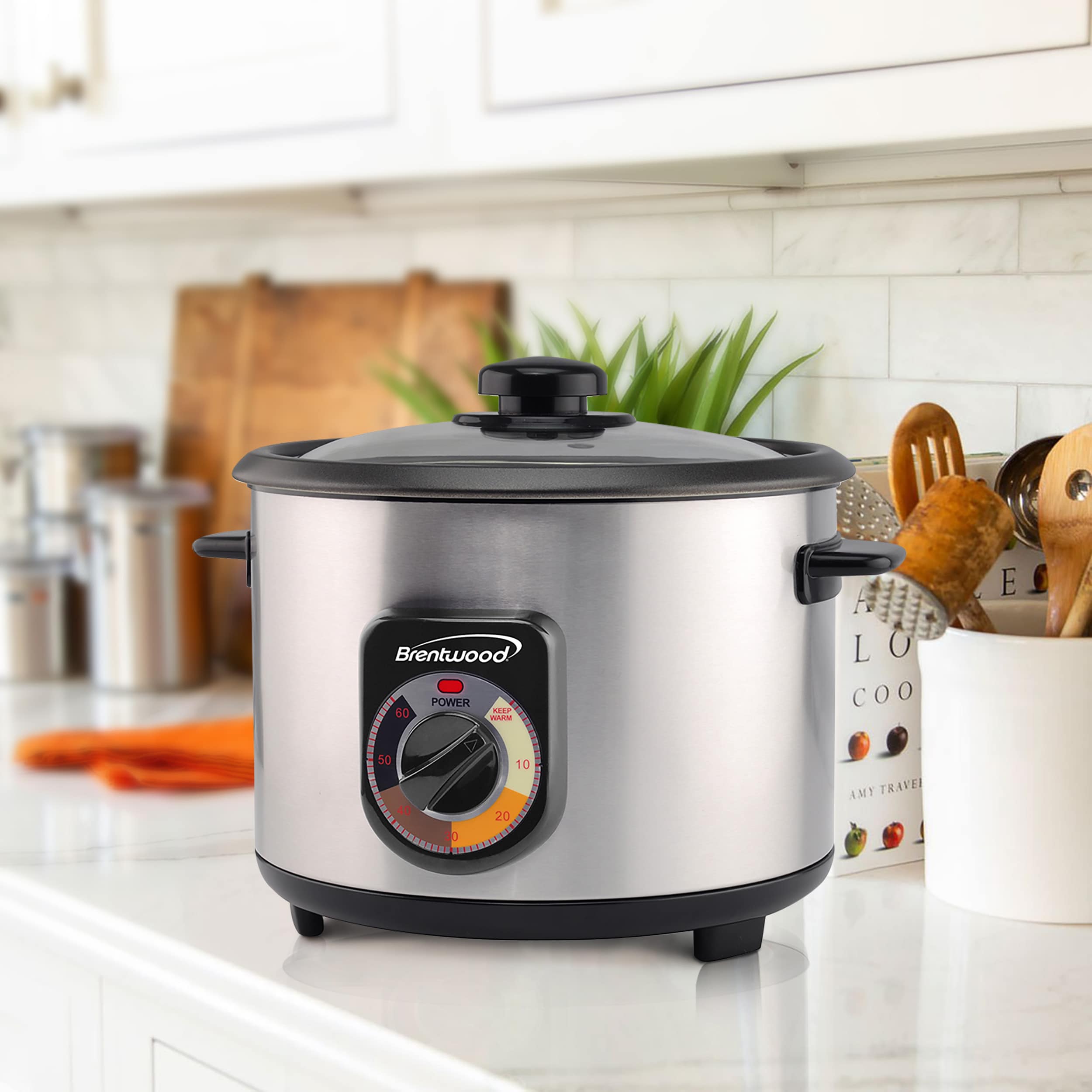 Cook with Color 6 Cup Rice Cooker 300W - Effortless Cooking and Perfectly, Cooks 3 Cups of Raw Rice for 6 Cups of Cooked Rice, Grey