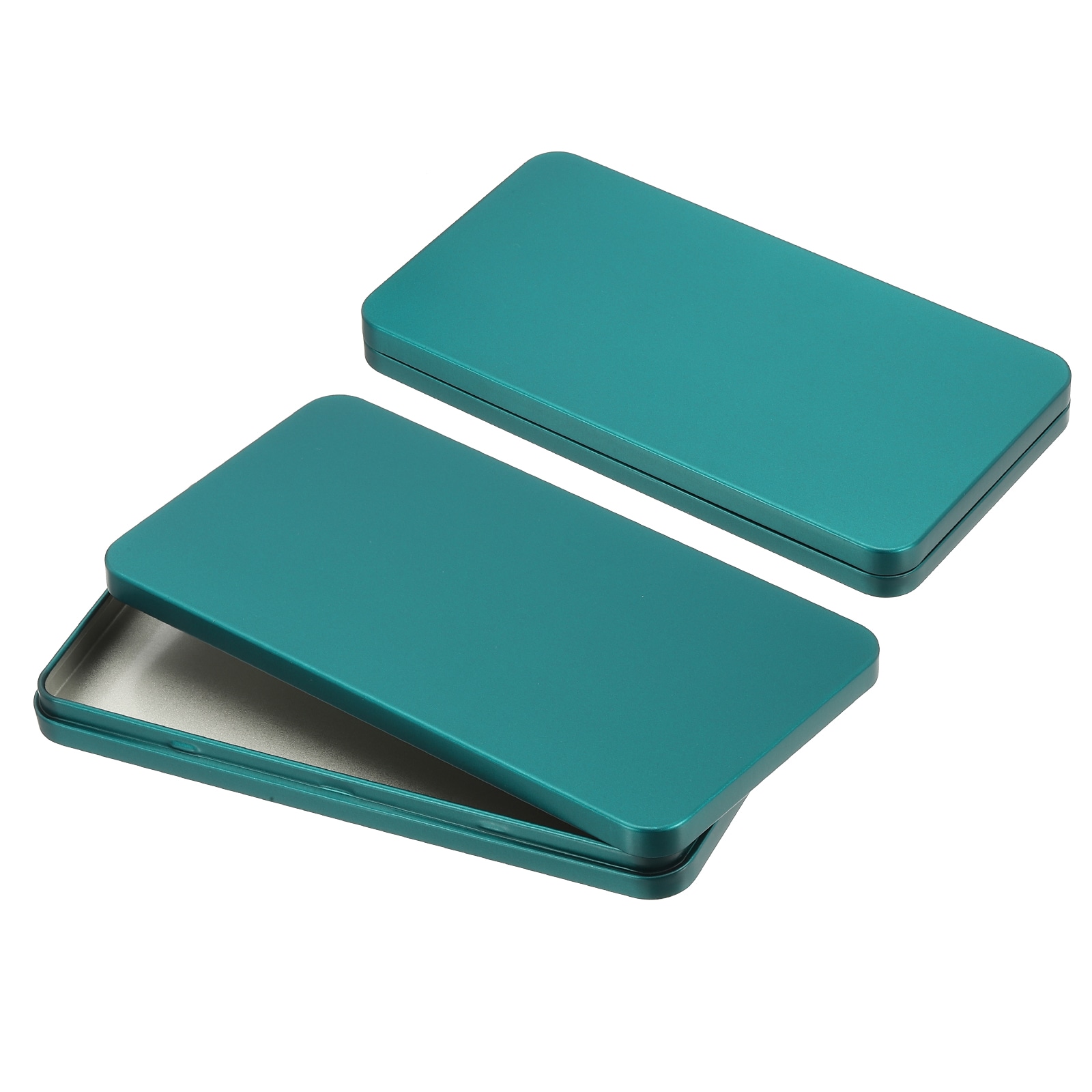 PATIKIL Small Cash Box 2pcs Money Holder Metal Tin Box Cash Tray Money Organizer Case for Cash Ticket Credit Card Check Gift Green