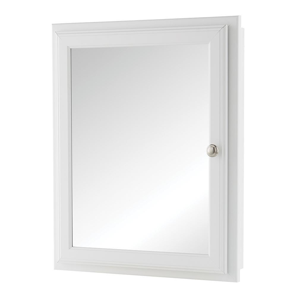 Framed Recessed Or Surface Mount Bathroom Medicine Cabinet In White In
