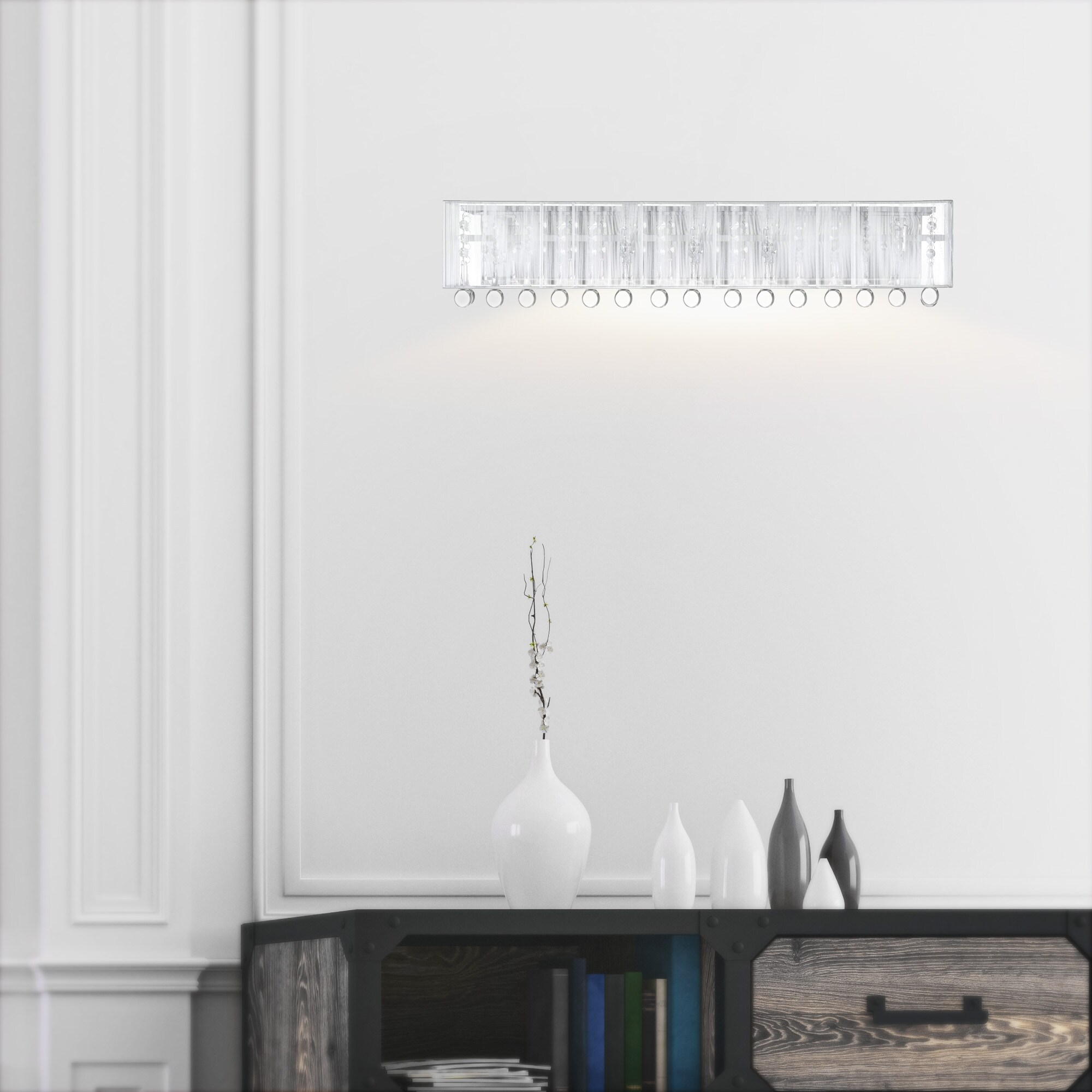 CWI Lighting 5005W32C-RC (S) Water Drop 32-in 5-Light Chrome LED Modern/Contemporary Vanity Light
