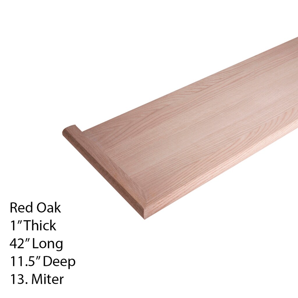 House of Forgings Stair treads 13-in L x 42-in W x 1-in T Red oak Red ...