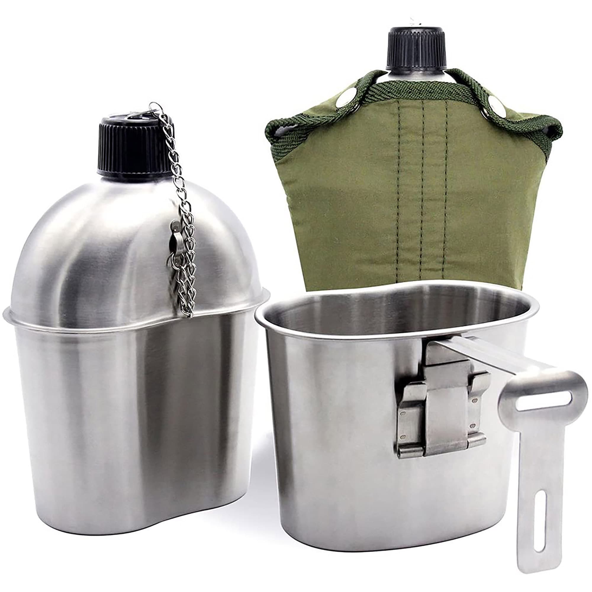 Small Mouth Water Bottle Cup Kettle Military Aluminum Canteen for