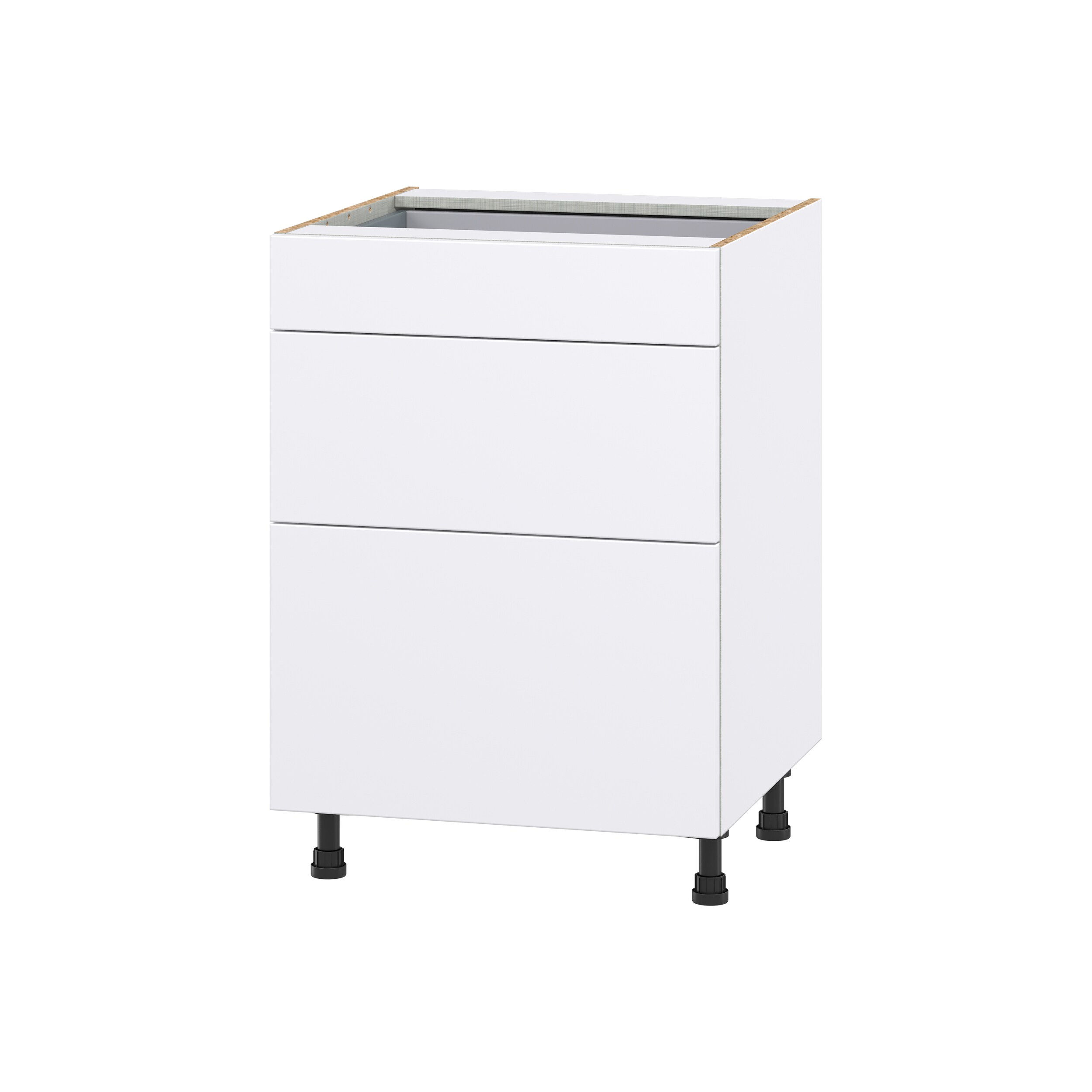 Hugo&Borg DSB3D24-LA Lasalle 24-in W x 34.5-in H x 24-in D Bright White Slab 3 -Drawers Drawer Base Fully assembled Cabinet (Flat Panel Slab)