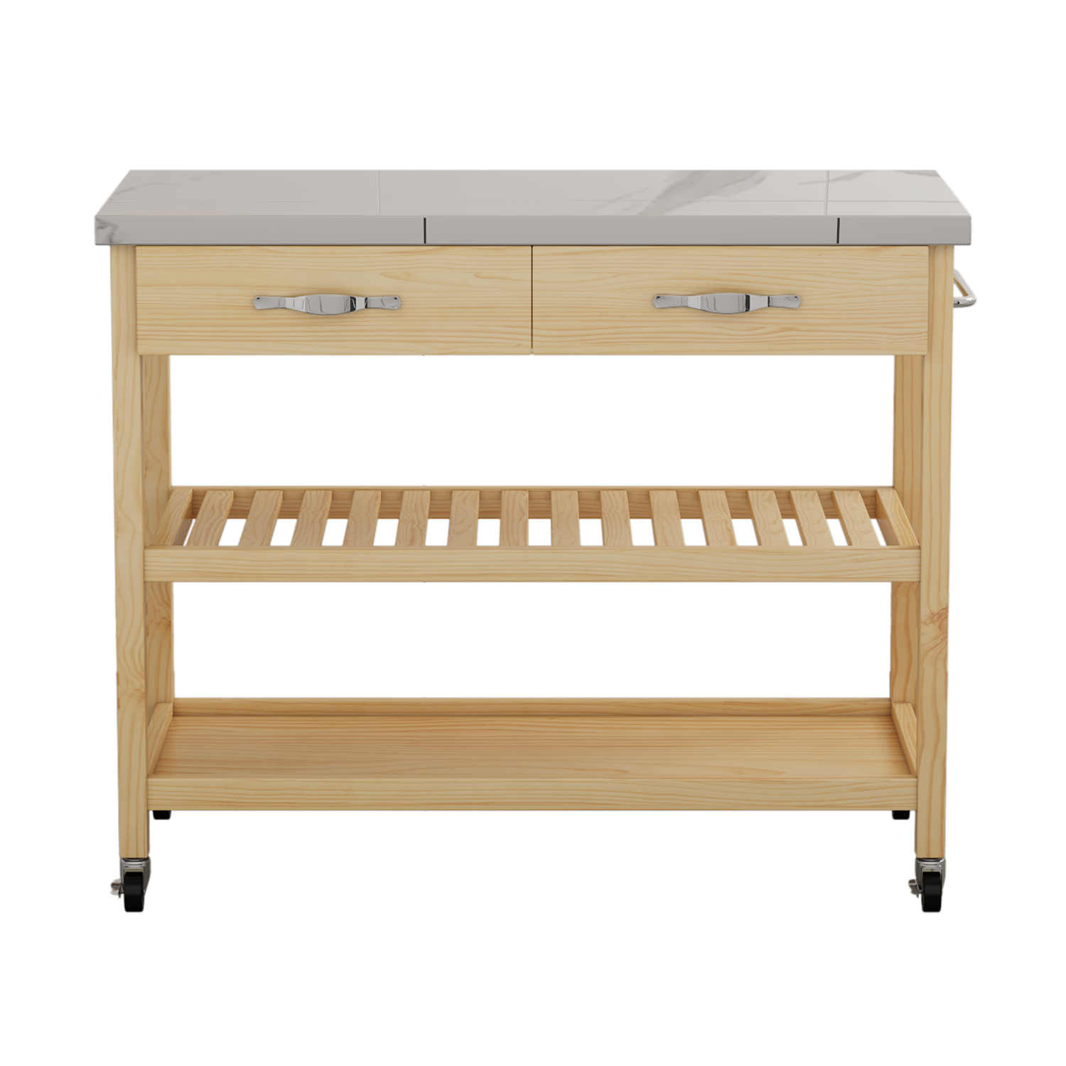 Damerin ZQ-DS-F23 Wood 2 -Tier Storage bin rack ( 20.75-in W x 44.1-in D x 36.5-in H ) ( Brown , ( 100-lb lbs. Capacity Per Shelf )
