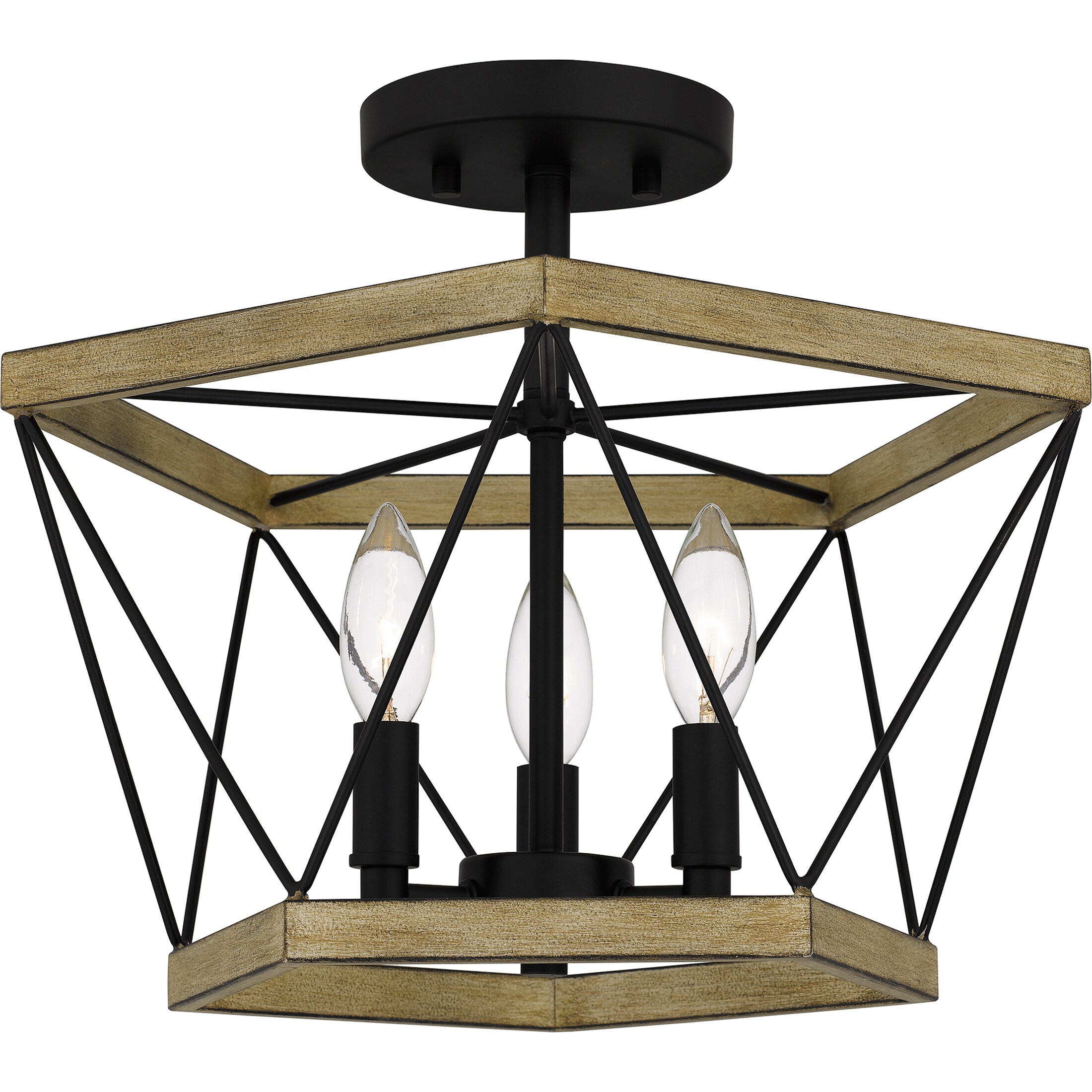 Quoizel QSF5595WA Wintergreen 3-Light 15-in Brown Semi mount light