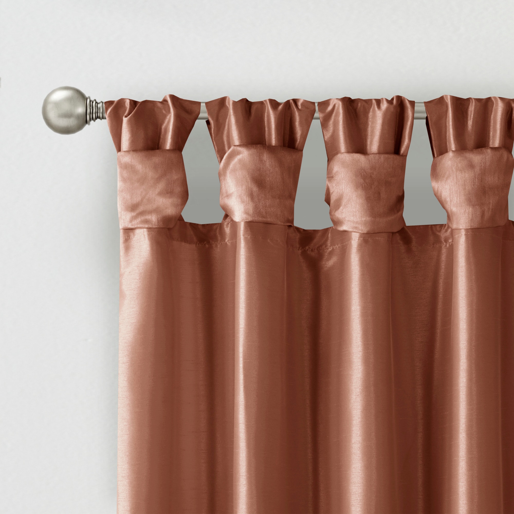 Madison Park 95-in Spice Interlined Top Tab Single Curtain Panel in the ...