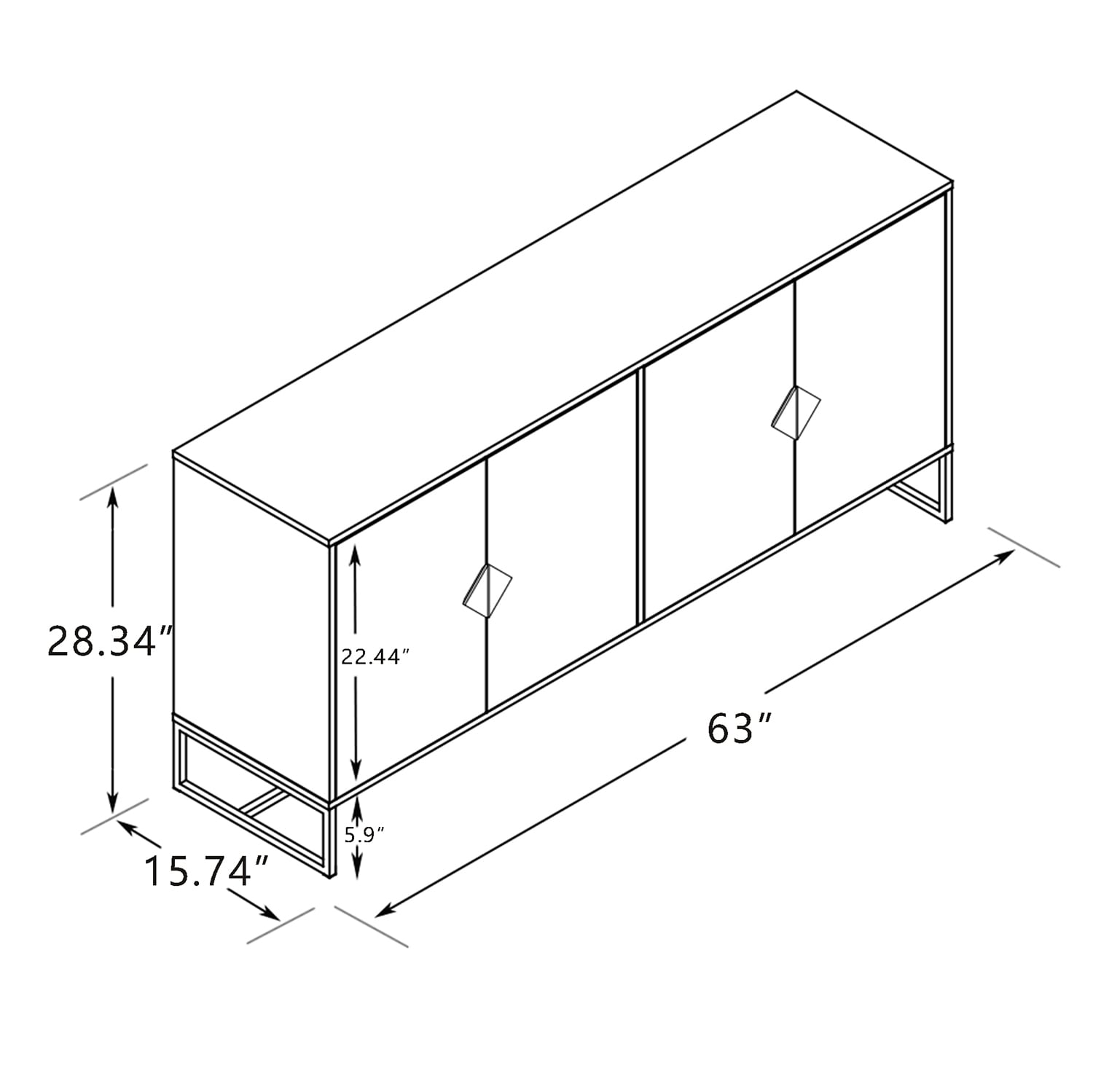 SINOFURN SYB260015GY Dining-Kitchen-Storarge - View #4