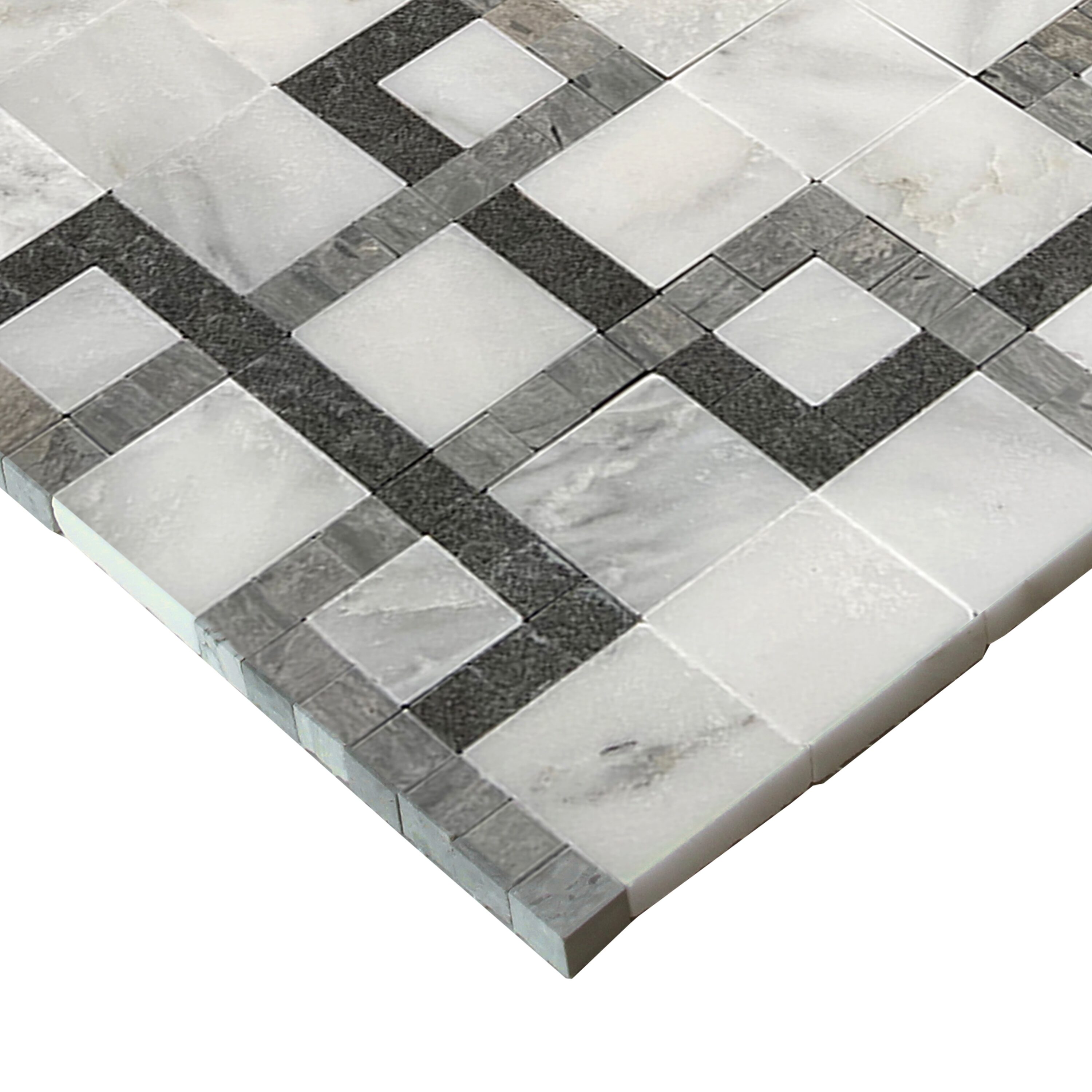 GBI Tile & Stone Inc. Patchwork Grey Honed 11-in x 11-in Honed