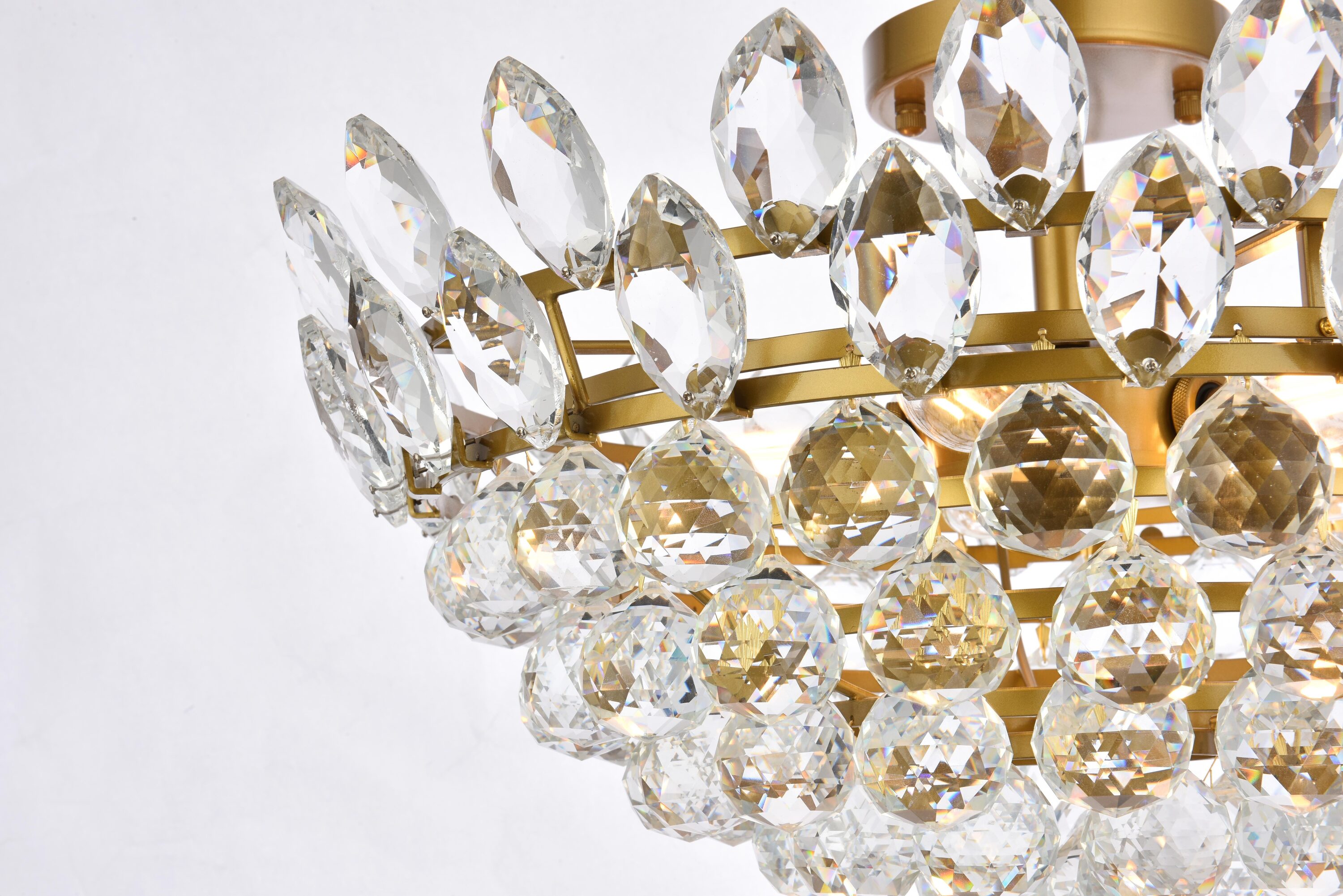 Emilia Brass and Crystal 5-Light Flush Mount