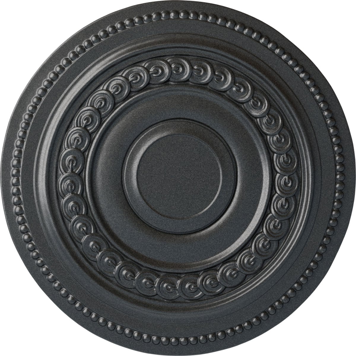 Ekena Millwork CM18OLPES Oldham 18-in W x 18-in L Painted Pewter Polyurethane Whole Ceiling Medallion