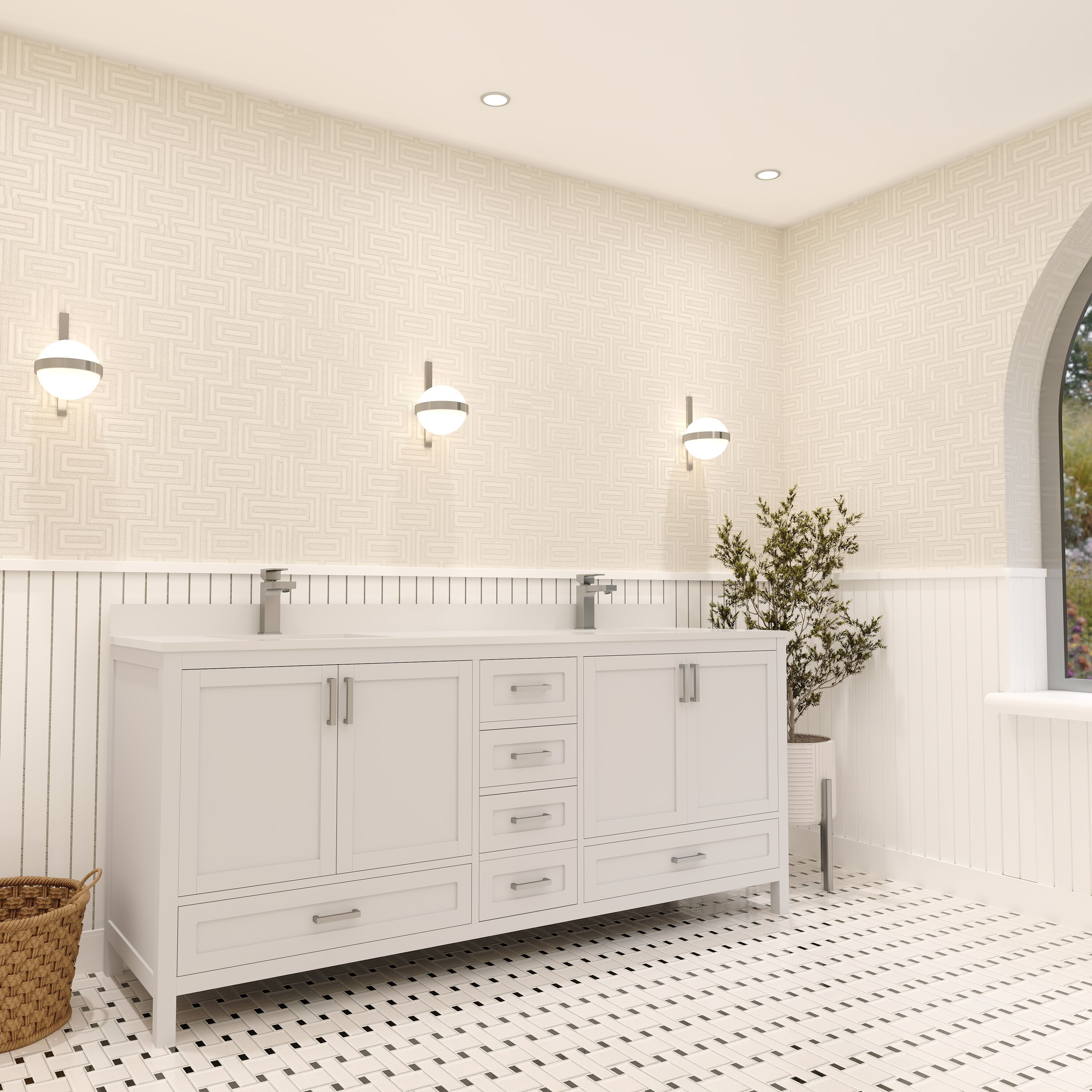 Ayna Decors AVR72WH3022 Bath-Vanity-Combo - View #2