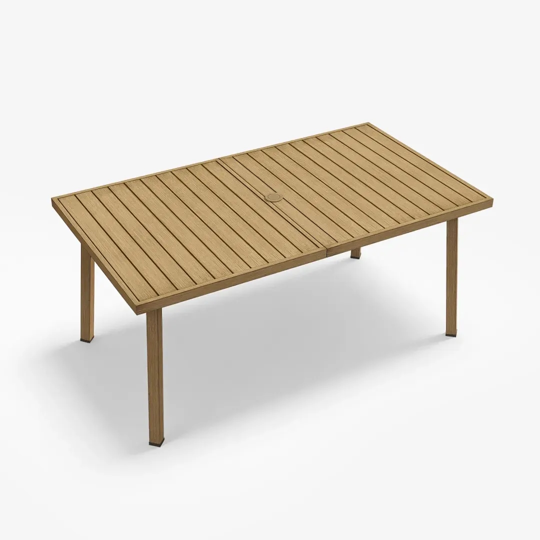 Ama Pear Weather Resistant Aluminum Dining Table Durable Finish Easy Assembly