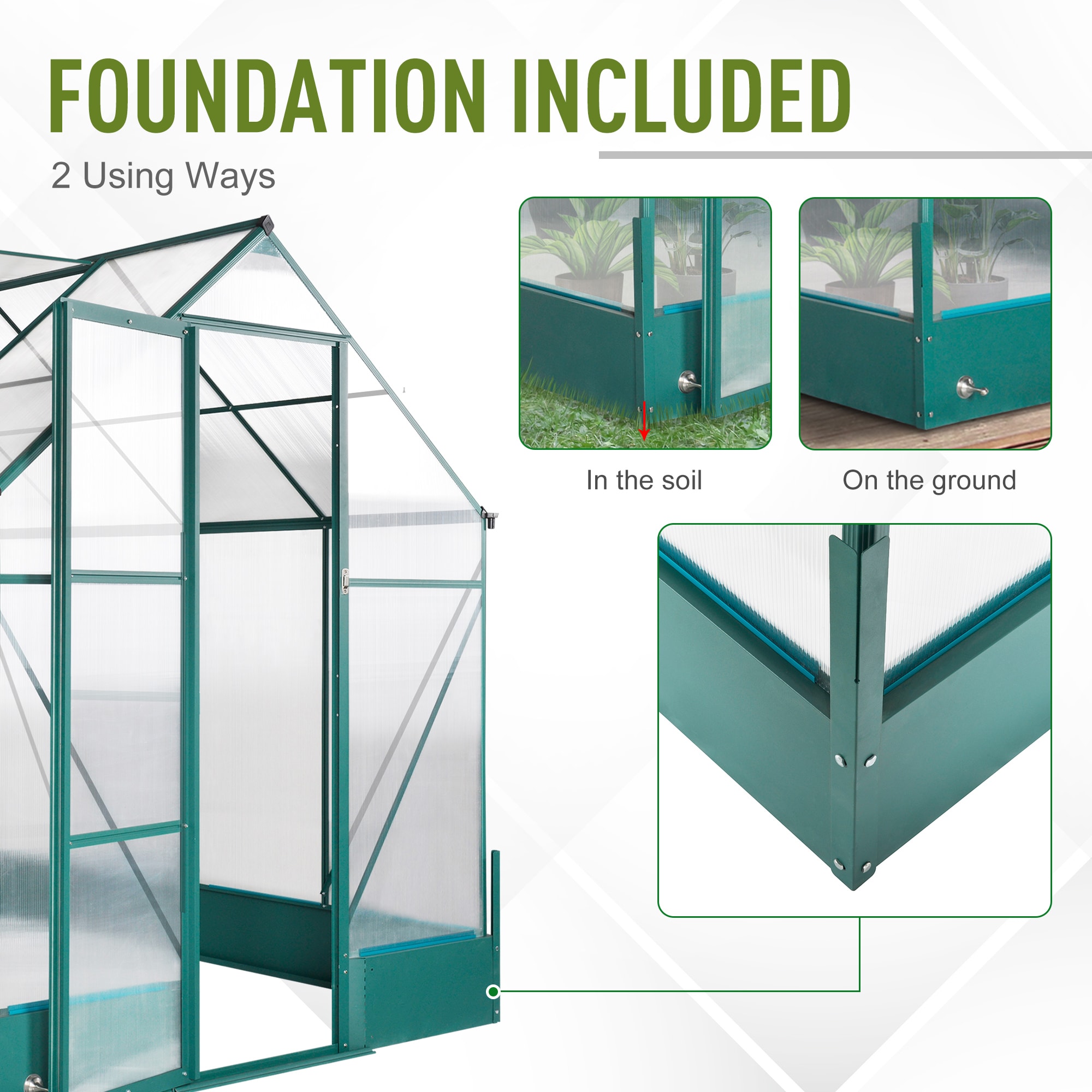 Outsunny 6.2-ft L x 8.2-ft W x 7.2-ft H Clear Greenhouse in the ...