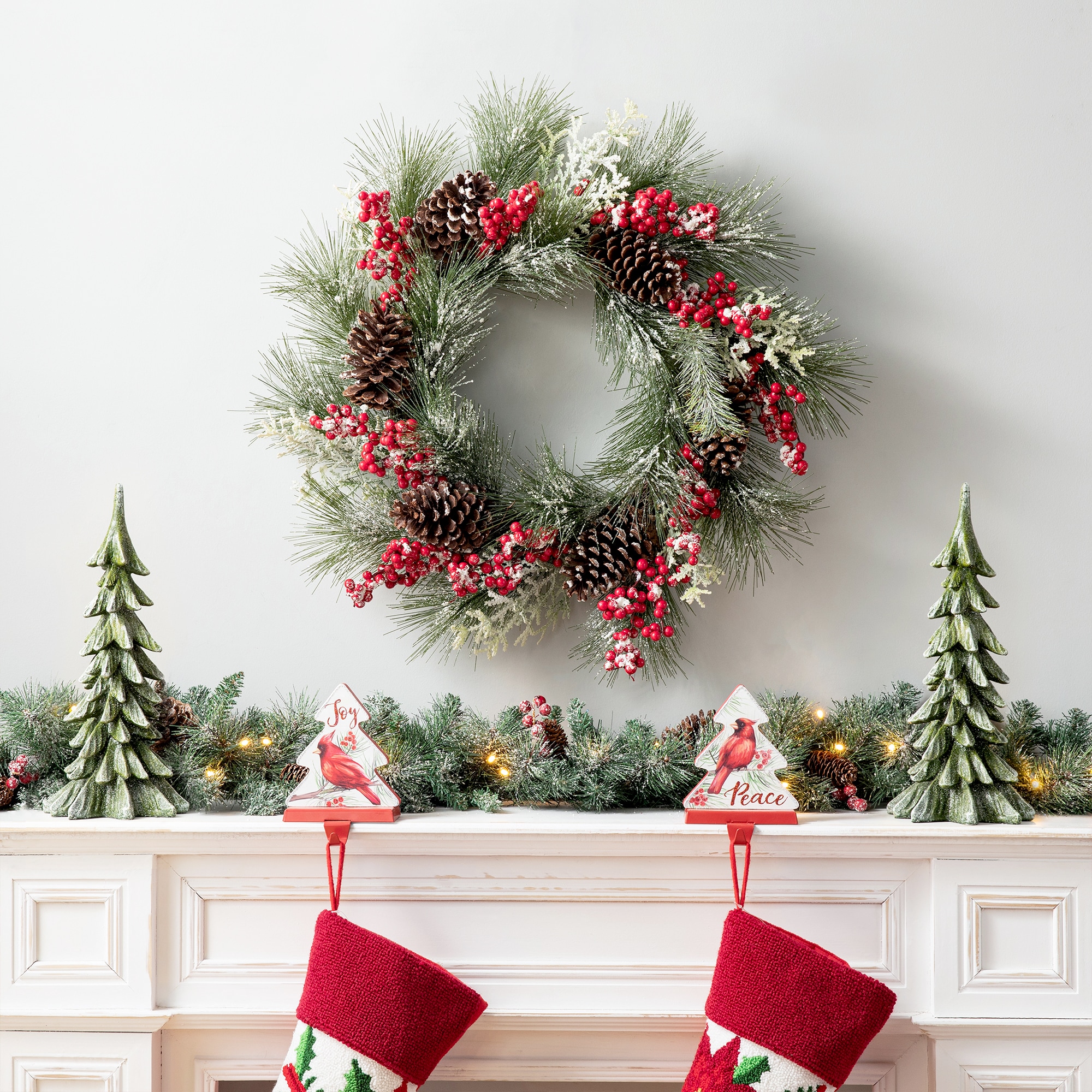 Glitzhome GH1105203324 Artificial-Christmas-Wreaths - View #5