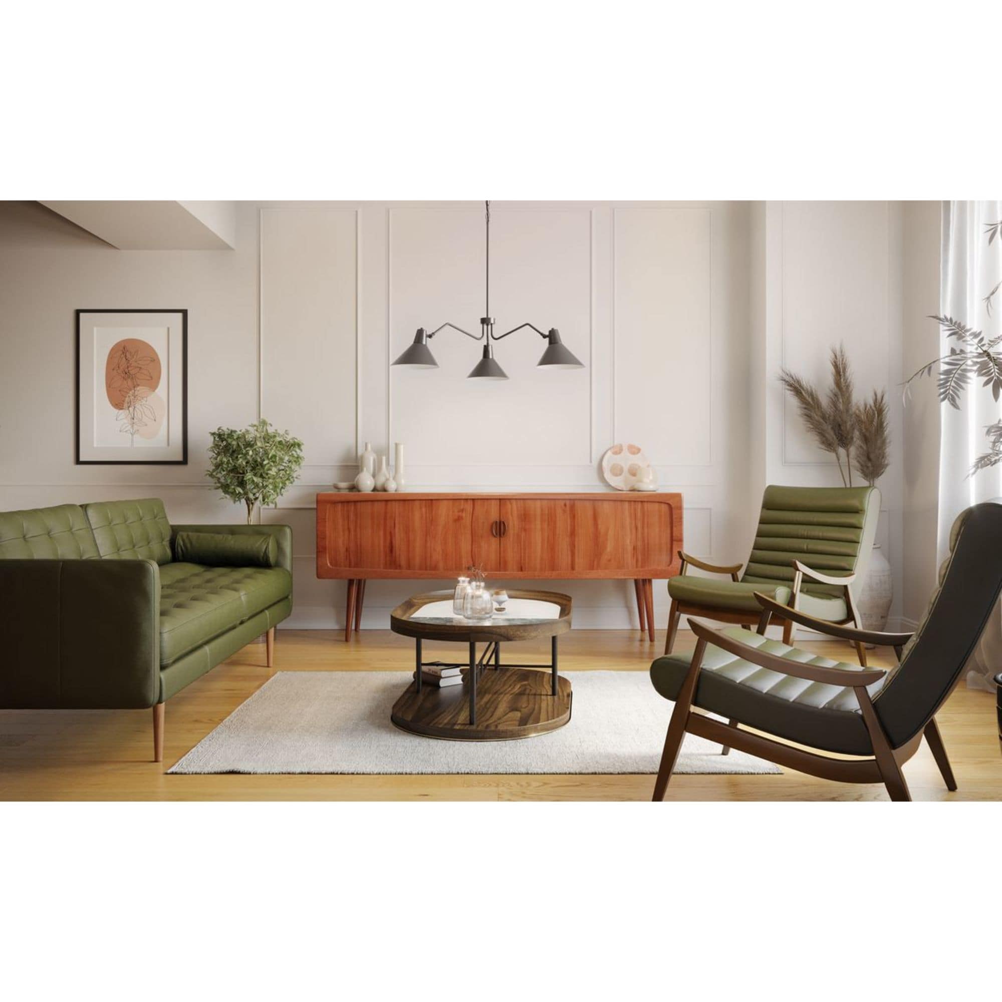 Trimble Matte Black Mid-Century Modern Chandelier