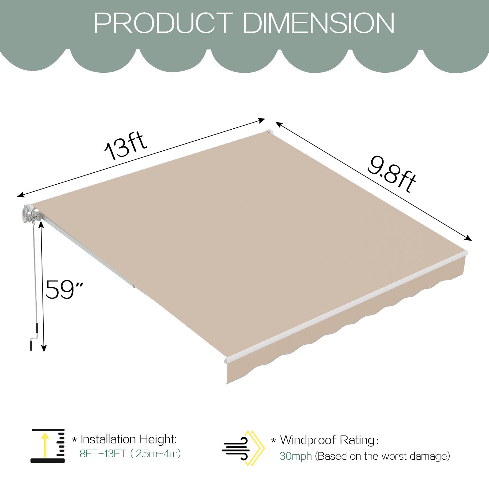 AECOJOY 16013BG-LS02 awnings - View #3