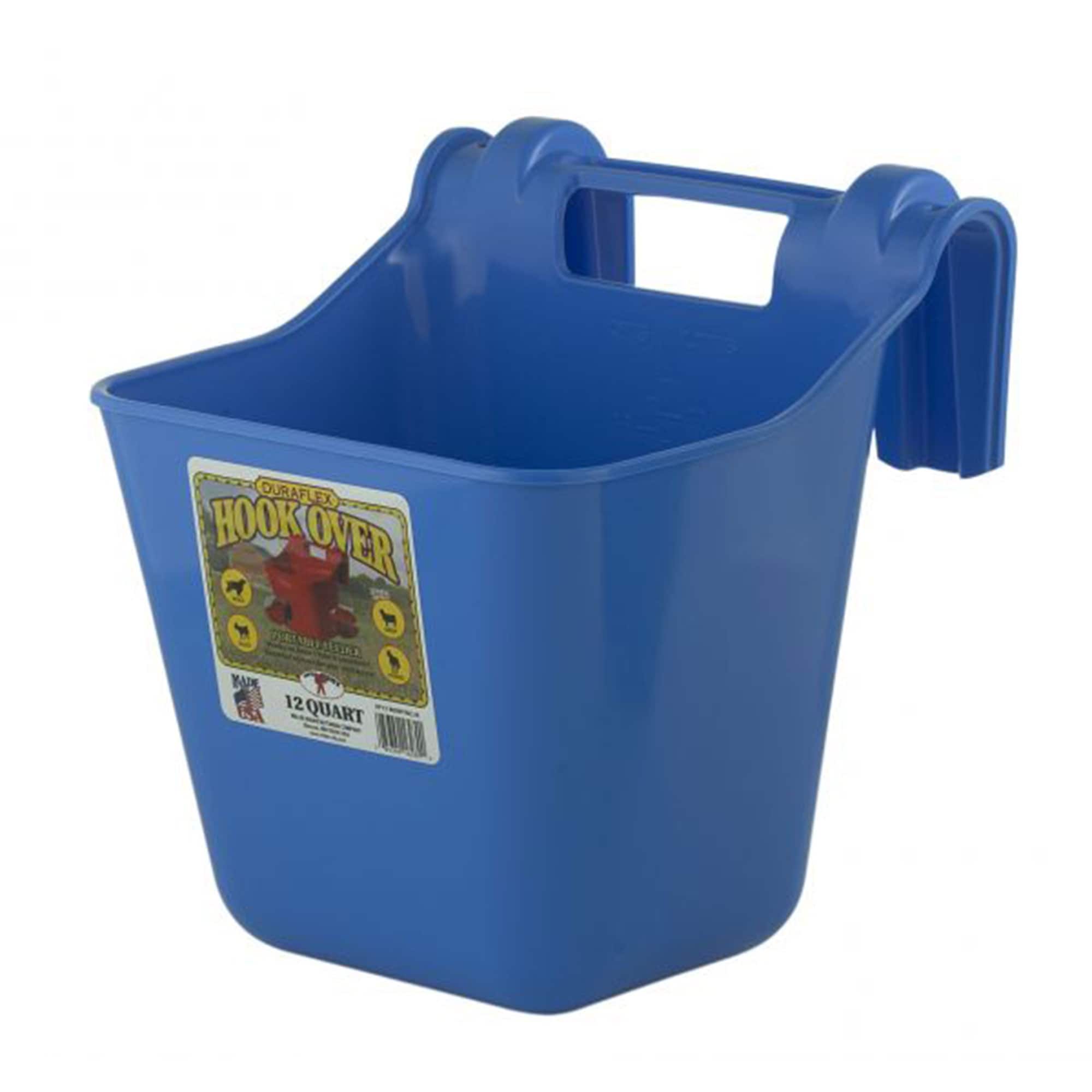 Little Giant  12 qt. Mountable Livestock and Pet Hook Bucket Feeder Berry Blue