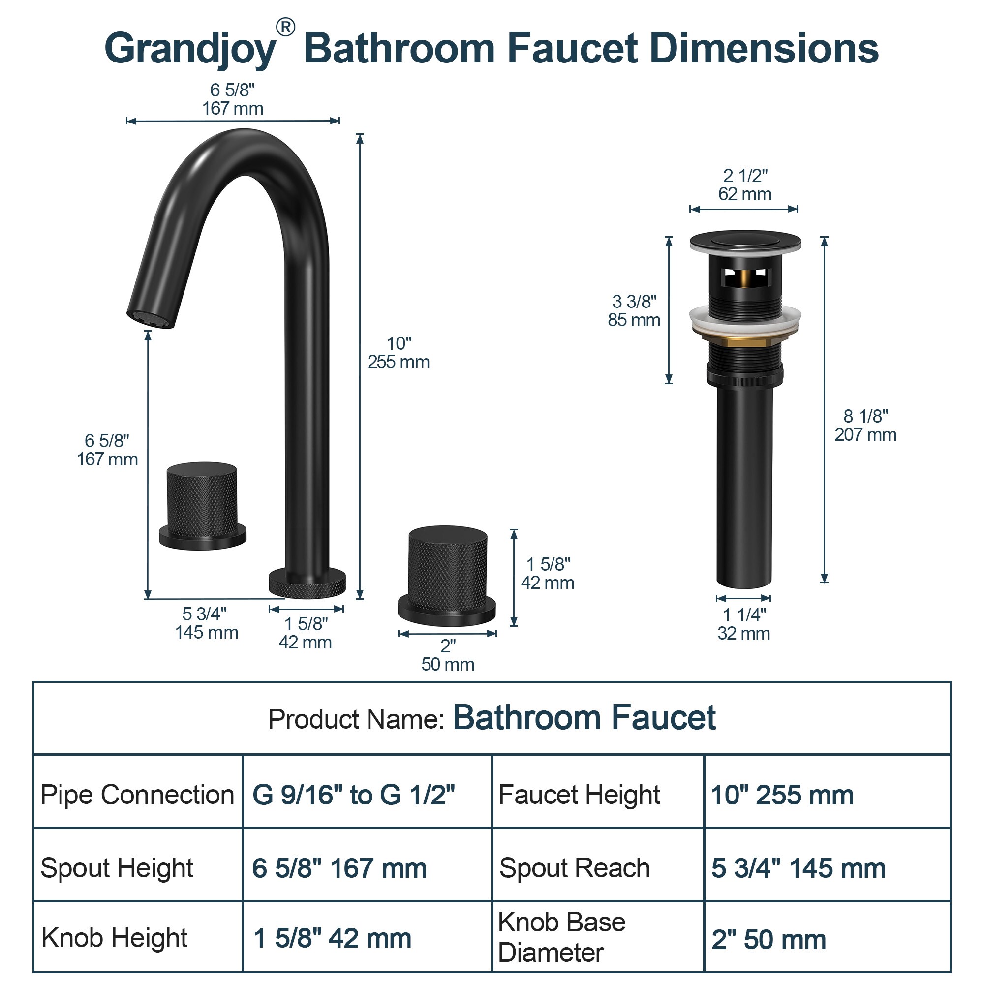 GRANDJOY SGF11GJ-49BL Lavatory-Faucets - View #11