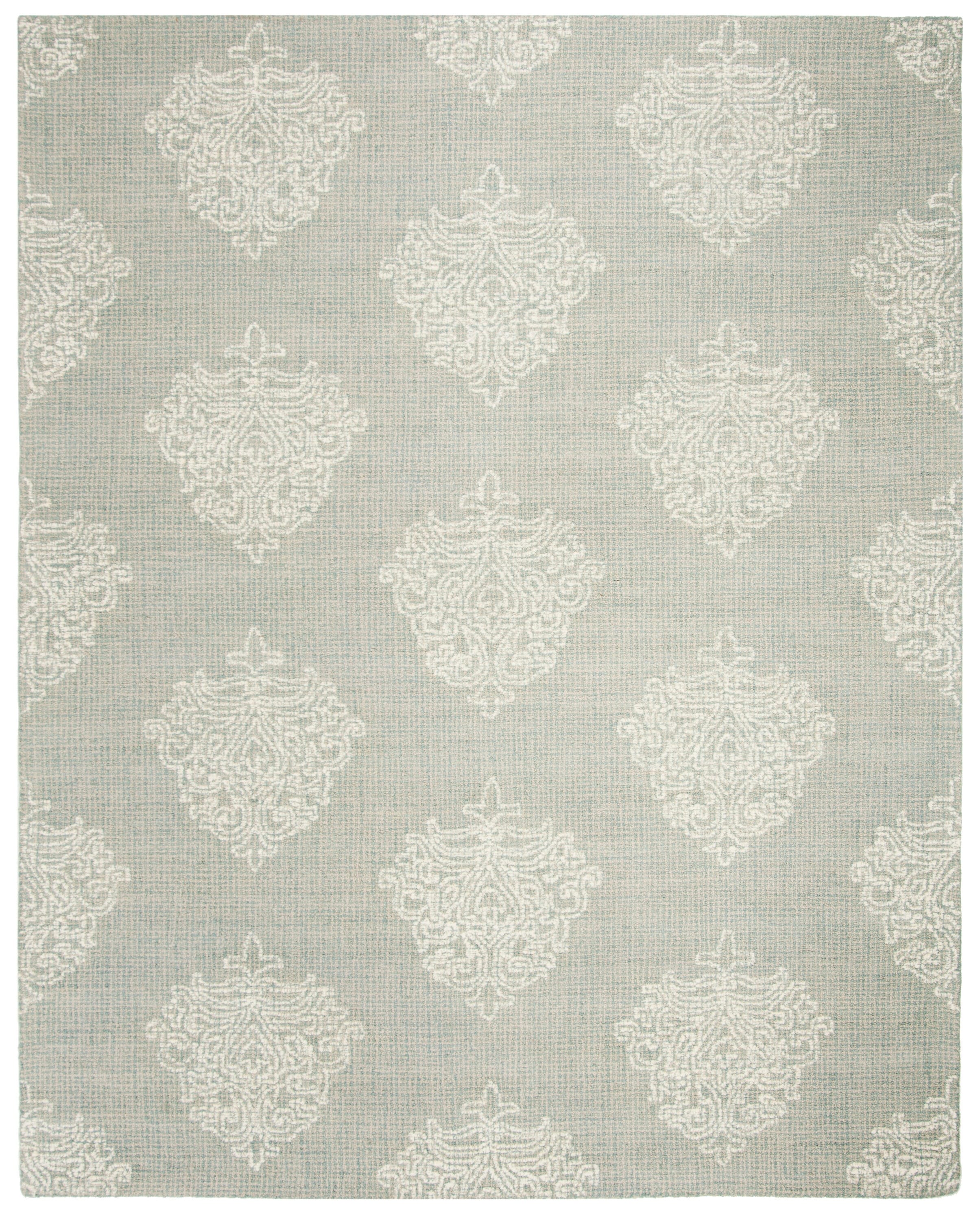 Abstract 523B Aqua Ivory 8in x 10in Rug