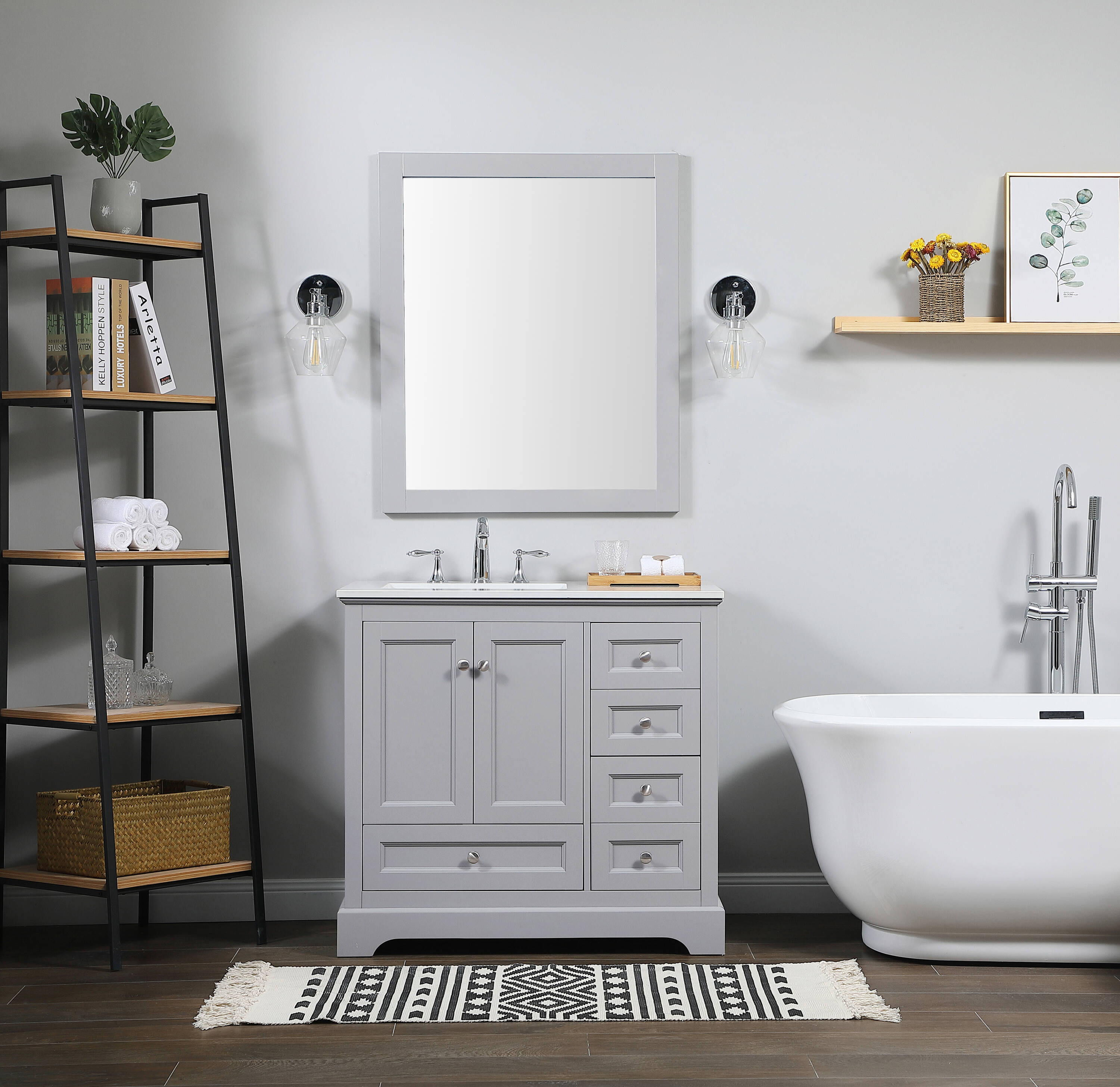 Elegant Decor HF46608GR Bath-Vanity-Combo - View #7