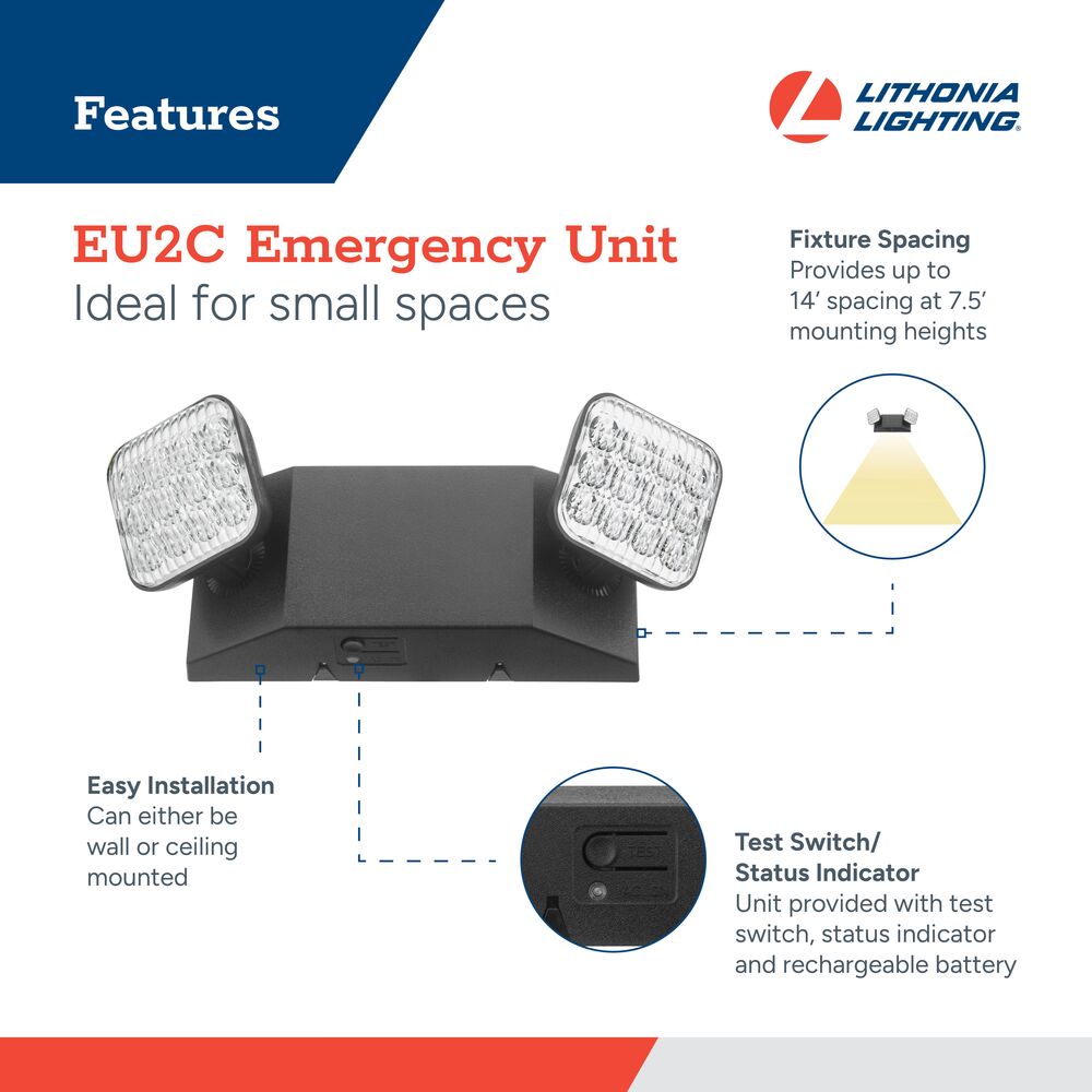 Lithonia Lighting EU2C B MVOLT M6 Emergency-Exit-Lighting - View #3