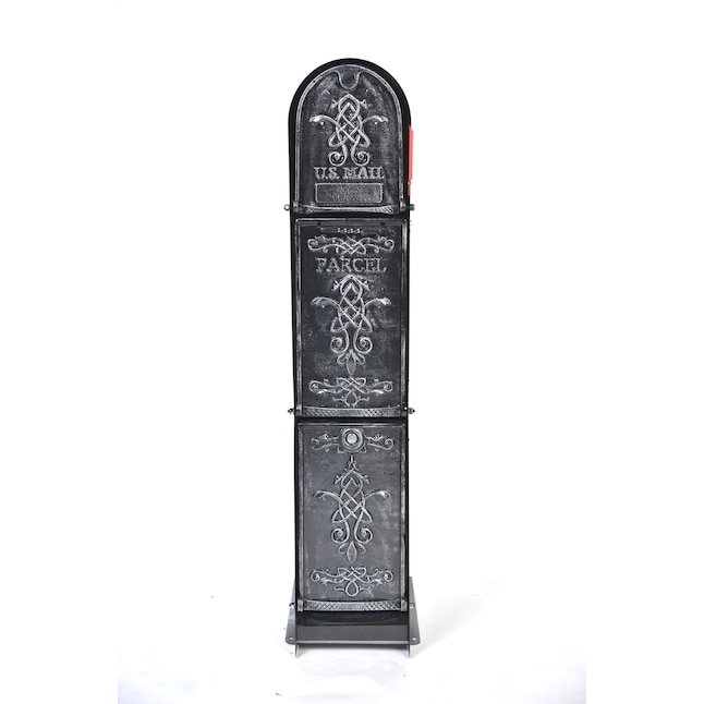 Bountiful Life 3-Door Front Access Lockable Ground Mount Mailbox in Black Bountiful Life 3-Door Front Access Lockable Ground Mount Mailbox in Black