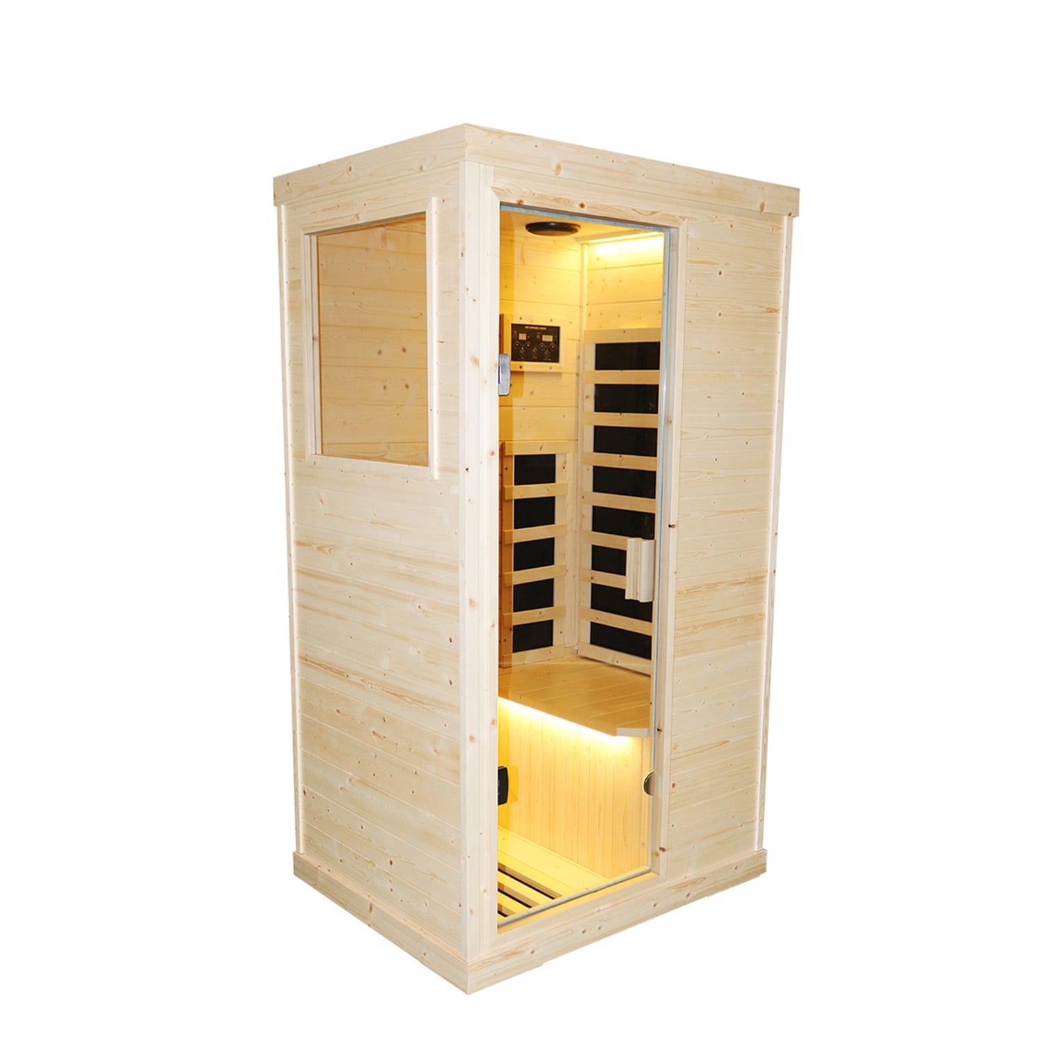 Mondawe MO-RG00013 67.3-in H x 37.4-in W x 29.5-in D Hemlock fir wood Infrared sauna