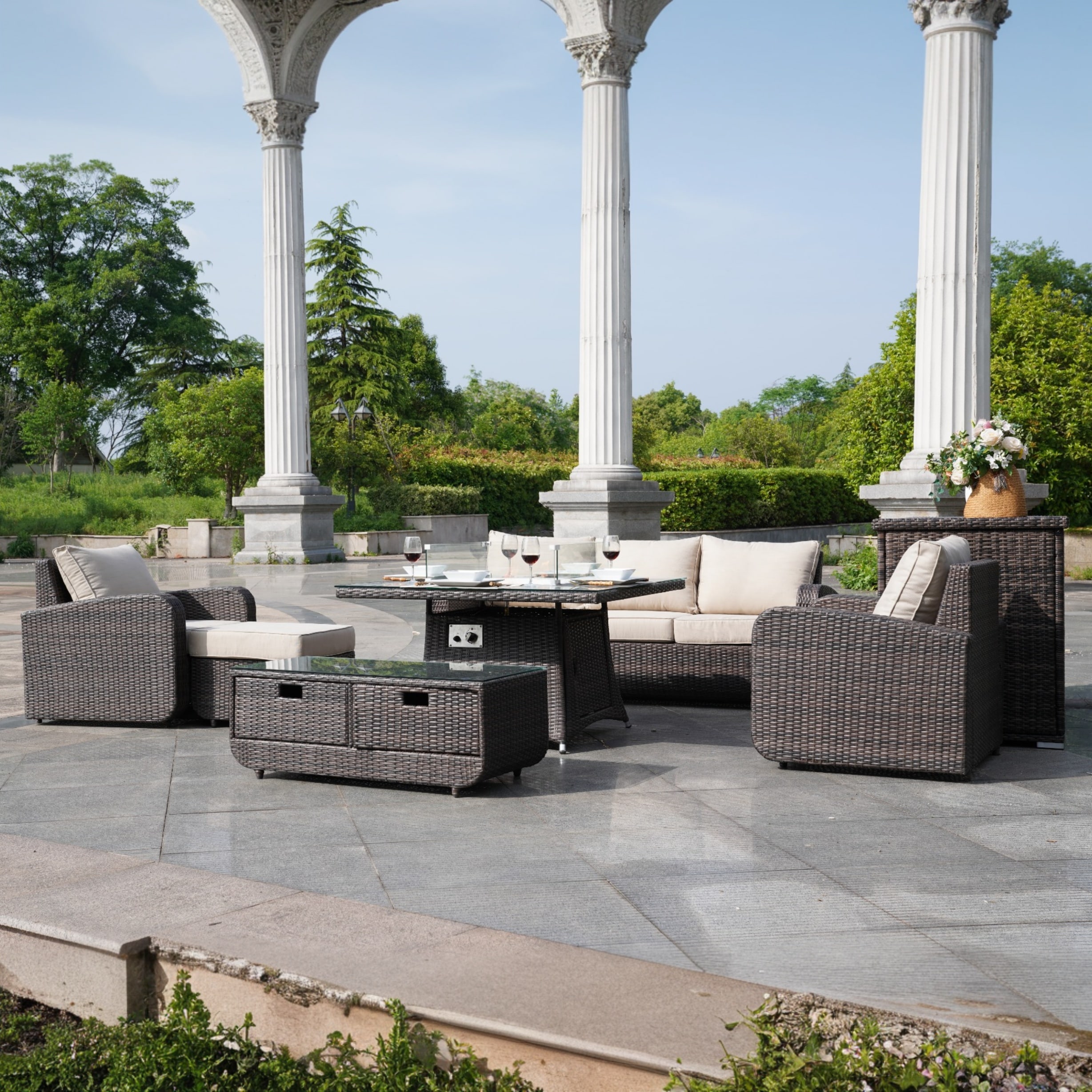 Direct Wicker DWG-041515&3256B-BR Patio-Dining-Sets - View #10