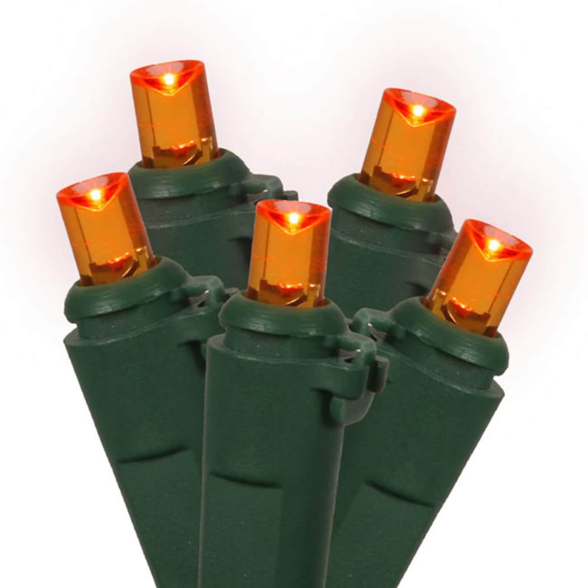 Vickerman 11298550 100-Count 32.5-ft Orange LED Plug-In Christmas String Lights