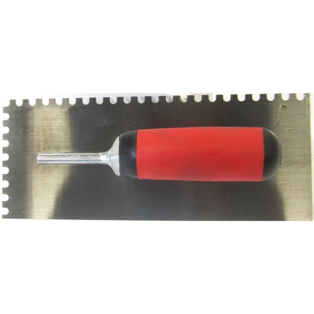 Marshalltown NT686 3/8-in x 1/2-in x 1/4-in Ground Steel U-notch Ceramic Floor Trowel