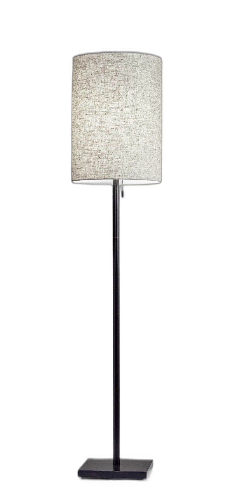 Bronze Metal Floor Lamp with Natural Linen Shade