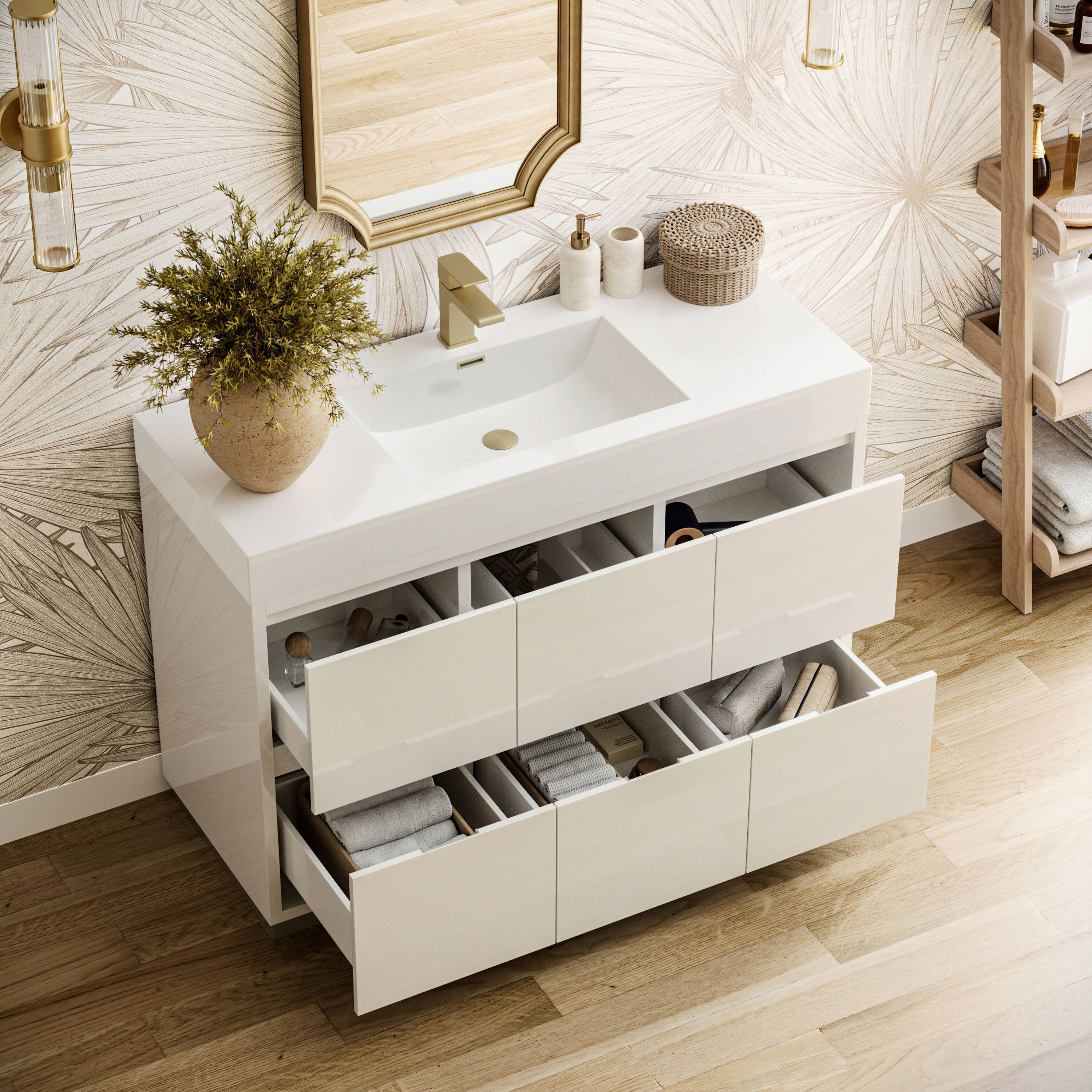 Fresca FCB8448WH-I Bath-Vanity-Combo - View #3