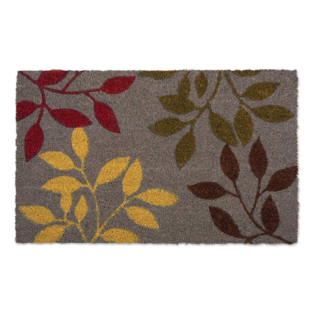 DII 4291A 2-ft x 3-ft Natural Ferns Coir/Vinyl Rectangular Indoor or Outdoor Door Mat