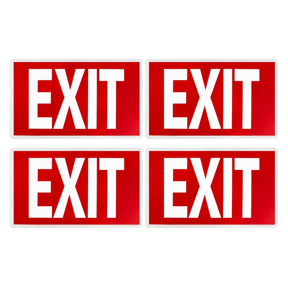Etokfoks glow in the dark photoluminescent exit sign 12 x 7 in red ...