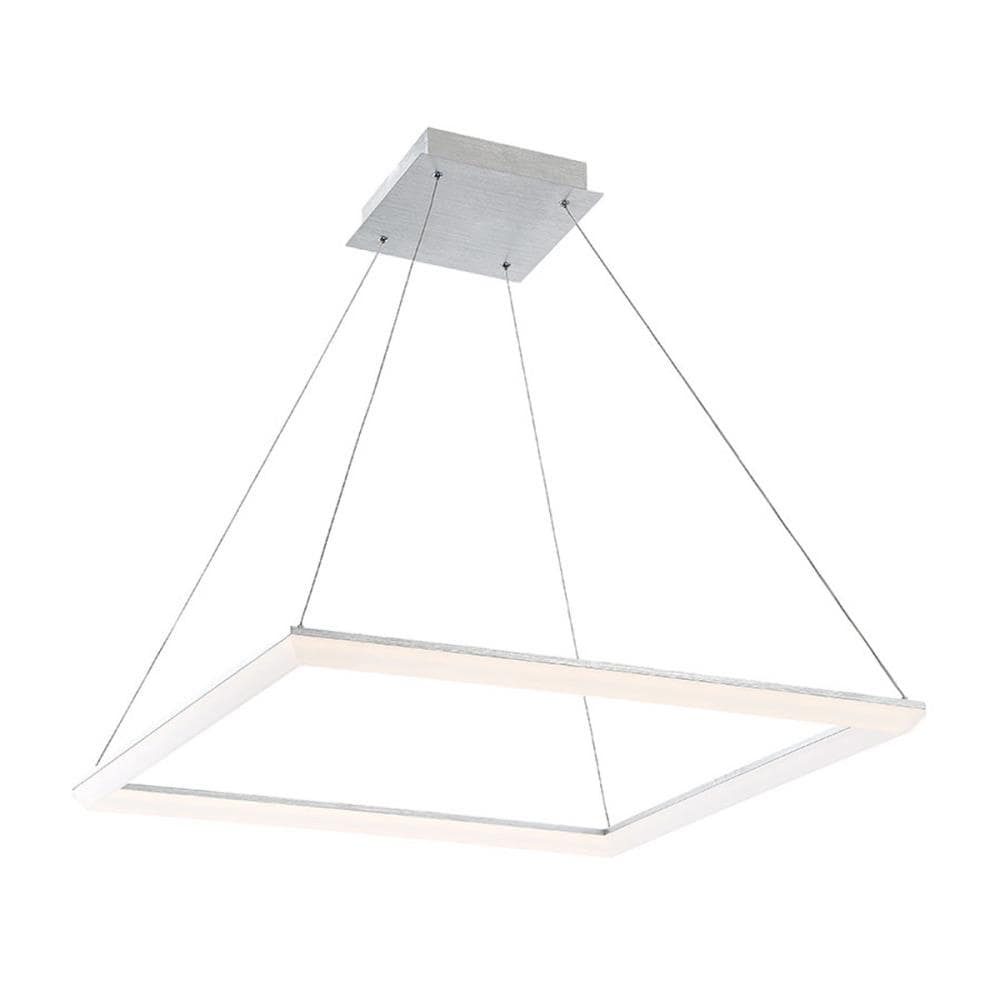 dweLED PD-29828-AL Frame Brushed Aluminum Modern/contemporary Square Integrated LED Large Hanging Pendant light