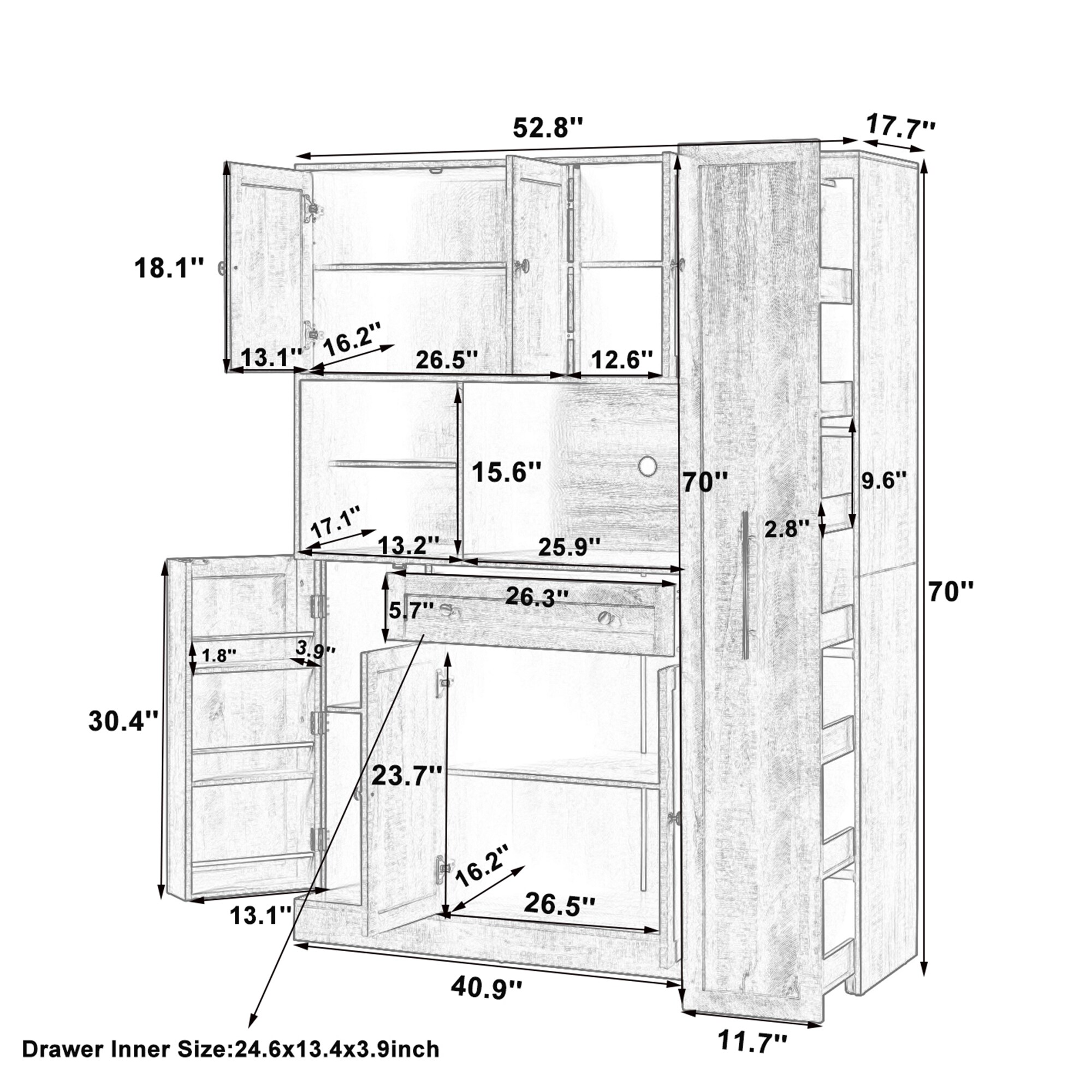 SINOFURN SYA330170WD Dining-Kitchen-Storarge - View #14