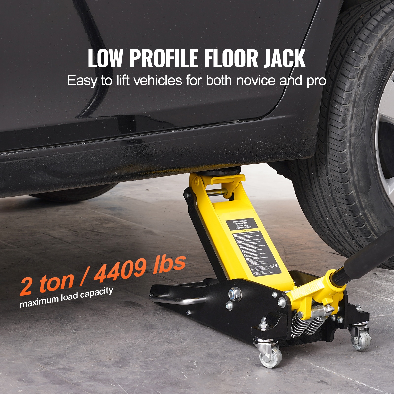 2ton Red Hydraulic Trolley Lifting Jack 90-440mm Lifting Range Aluminium Racing Jack (38401114