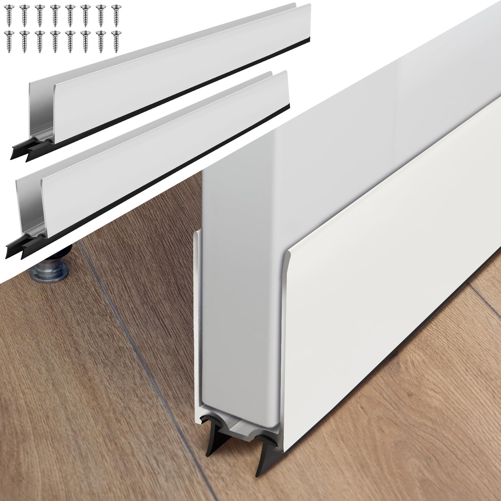 Yichuhaoxi 1 inch by 35.5 inch Storm Door Sweep Replacement Bottom Sweep Aluminum Expander for Security Storm Door Weatherstripping White 2 Pack #LYI0820B508