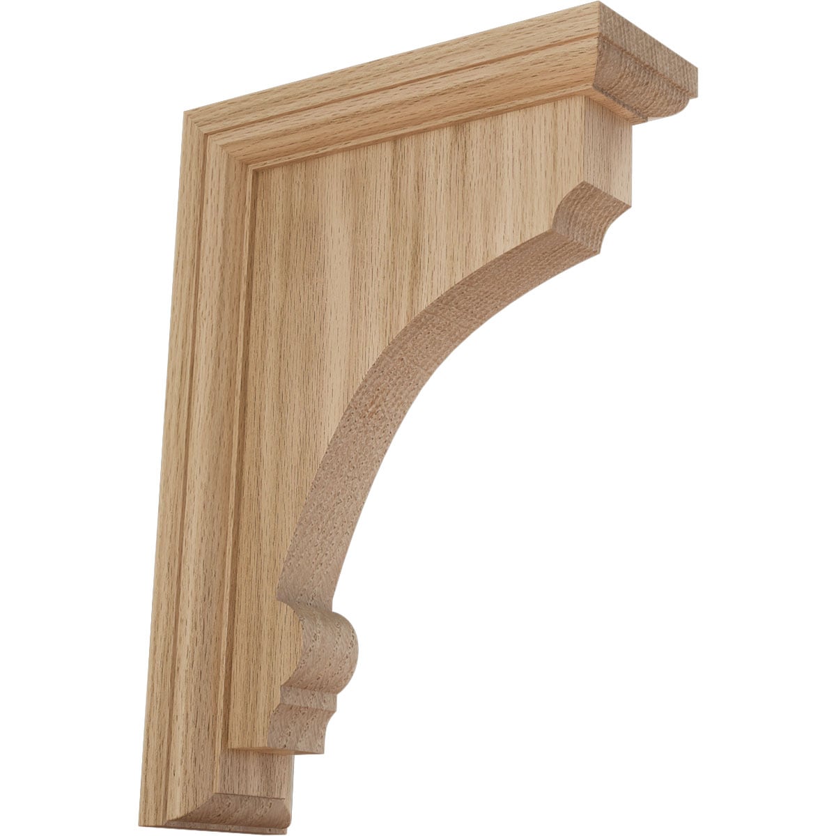 Ekena Millwork BKTW02X07X10TMRO Thompson 2-1/2-in x 7-in x 10-in Red oak Brown Wood Standard bracket