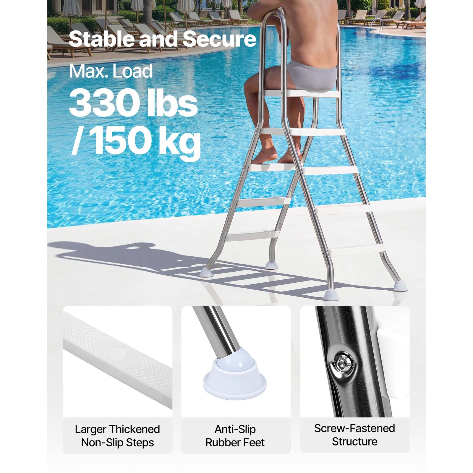 Mecale YAS-WRUN3M Above-Ground-Pool-Lad-Steps - View #4