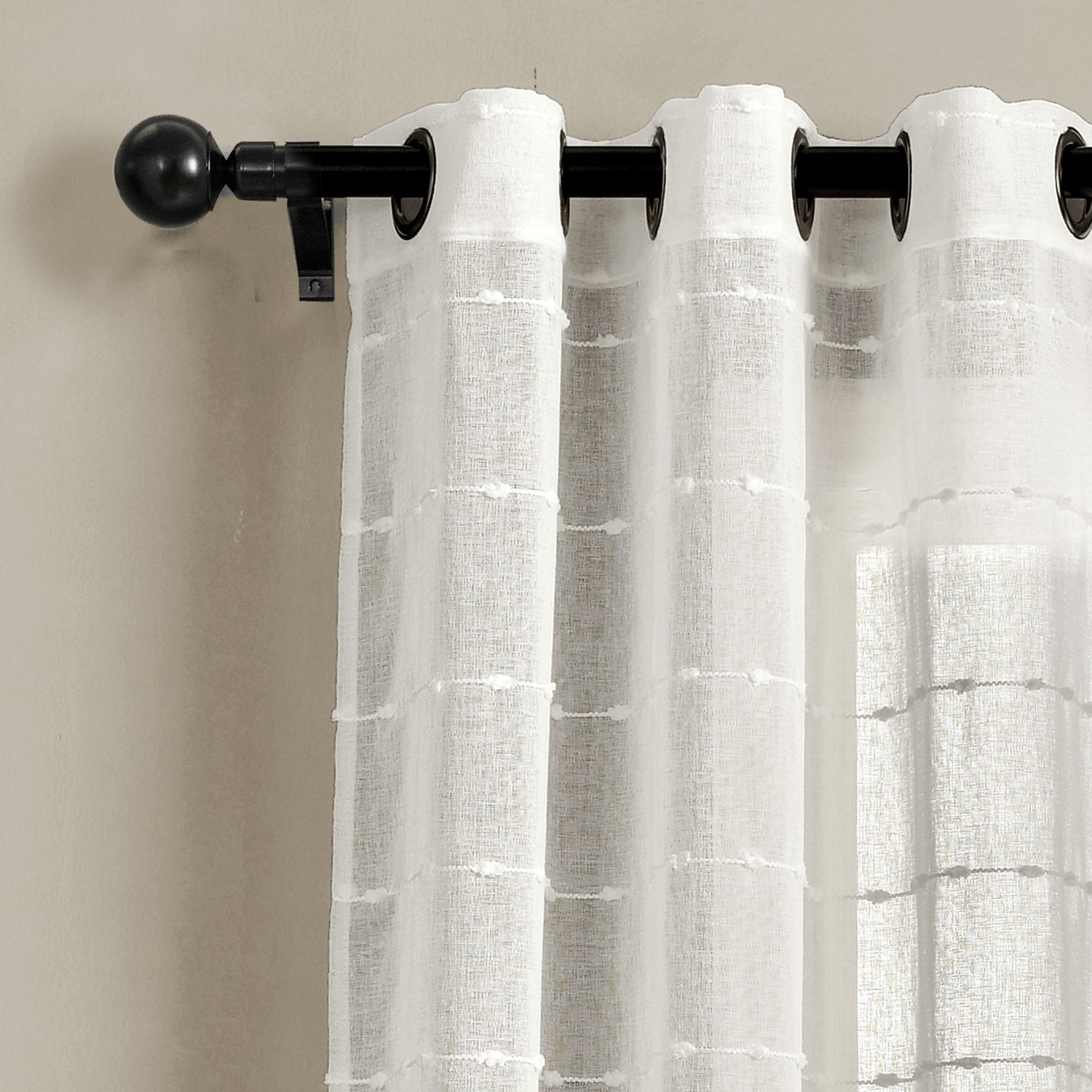 Lush Decor 108-in White Sheer Grommet Curtain Panel Pair 21T010789 at ...