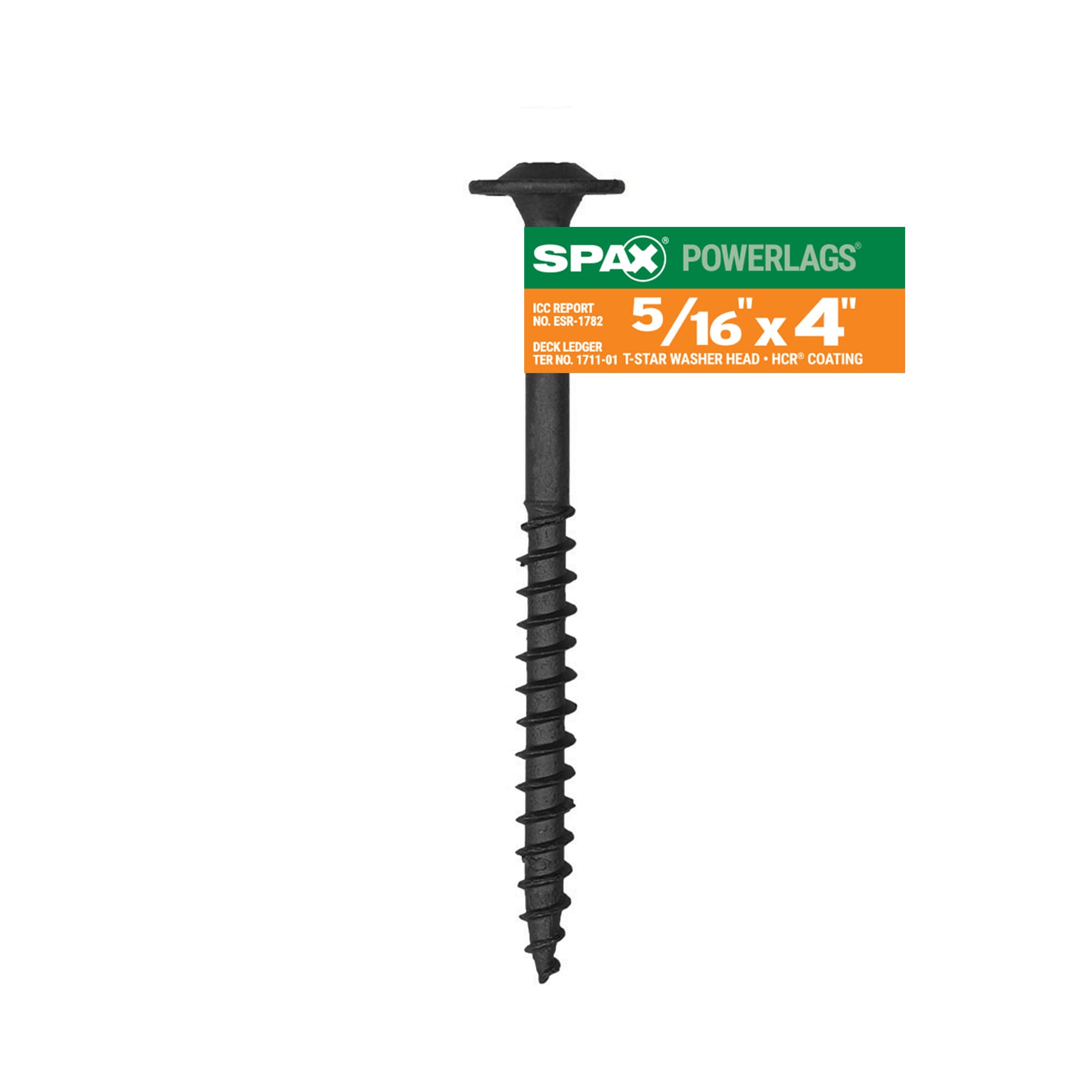 SPAX 4581820801007 5/16-in x 4-in Black Coated Washer -Head Exterior Structural wood screws