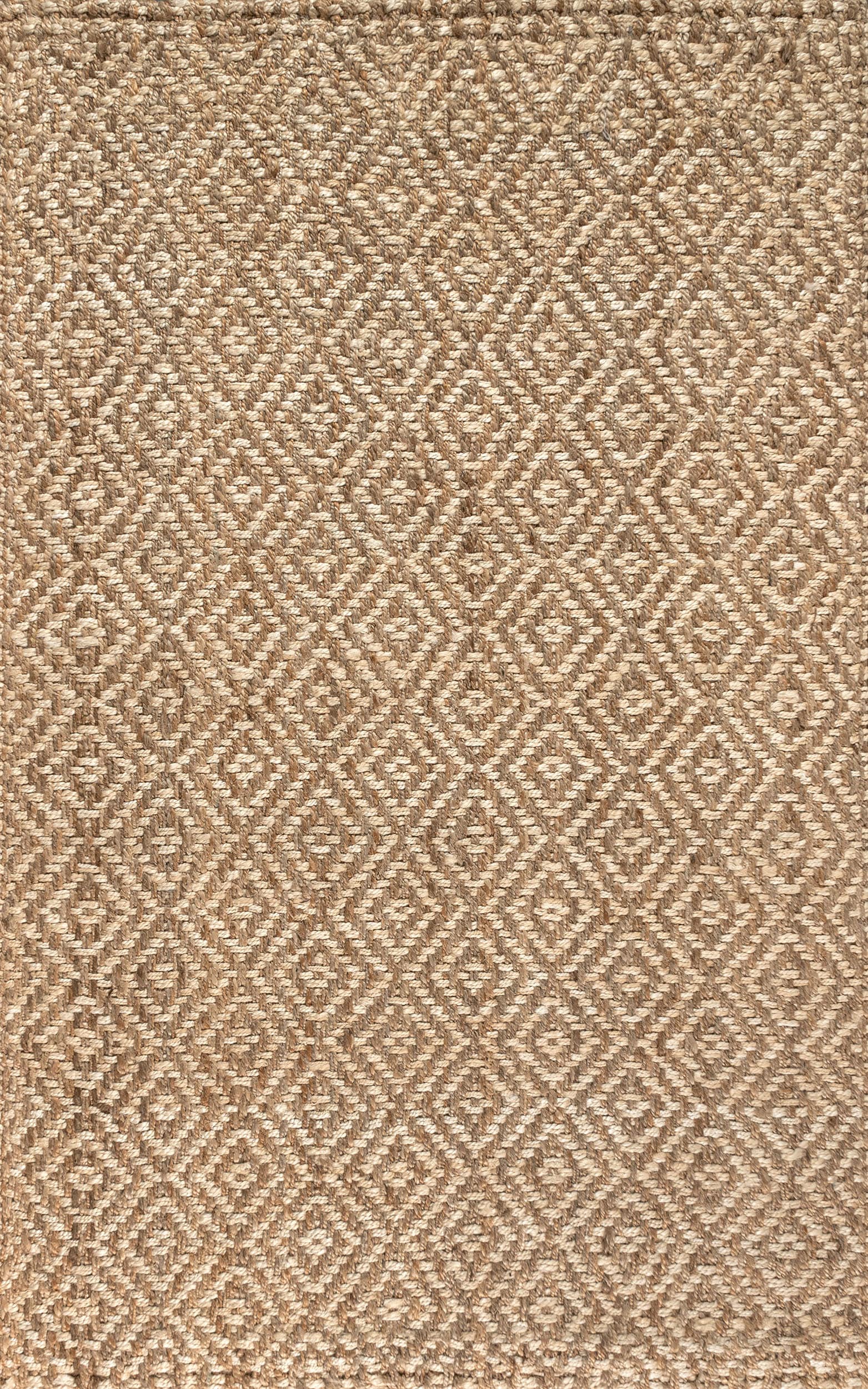 Hira Handwoven Natural Jute Diamond Pattern Area Rug