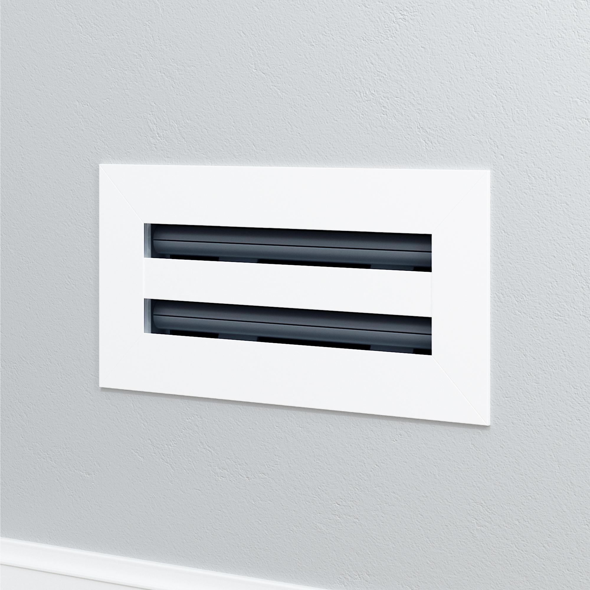 OKUN 10-in x 4-in Maximum airflow Brass Matte White Sidewall/Ceiling Register #OK5011MW104