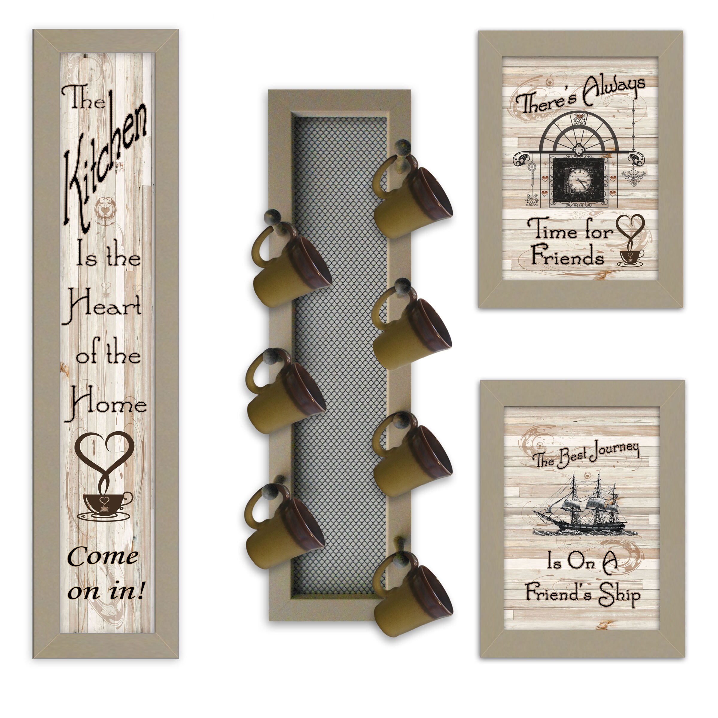 Trendy Decor 4U V436-MPV-779SG Kitchen Collection Vii Millwork Engineering Light Brown Wood Framed 32-in H x 10-in W Vintage/Retro Paper Print