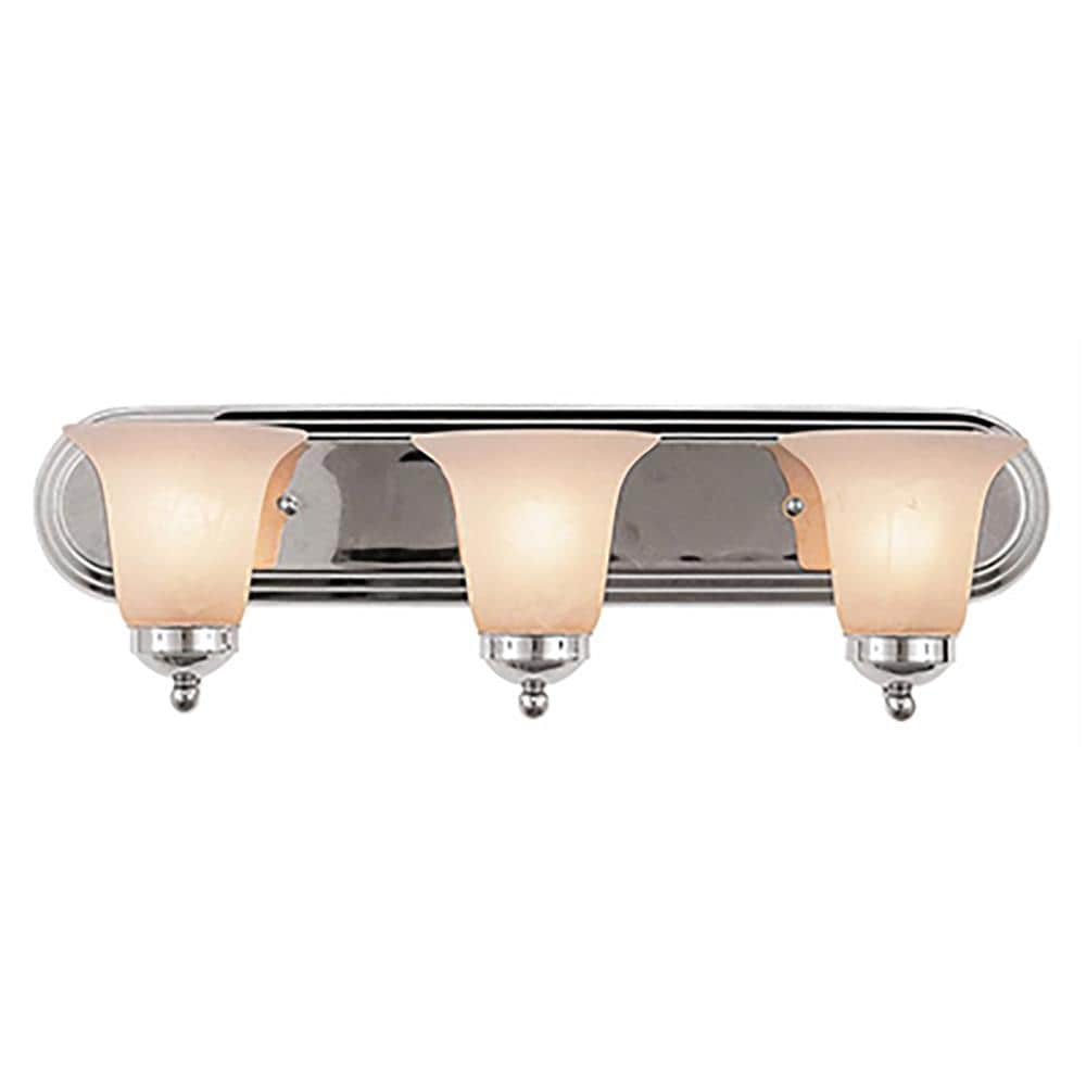 Lucid Lighting 3503 PC 3 -Light Polished Chrome Traditional Vanity light