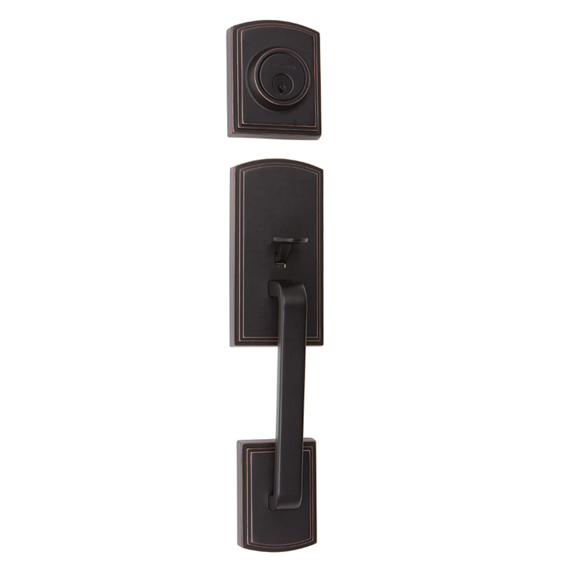 Delaney Hardware Visconti Black Single-Cylinder Deadbolt Entry Door Handleset Knob 374004SN Sansujyuku sansujyuku.com