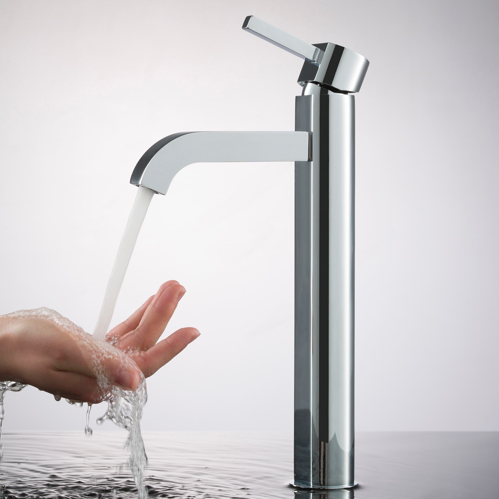 Sleek Satin Nickel Single Lever Vessel Faucet in Chrome
